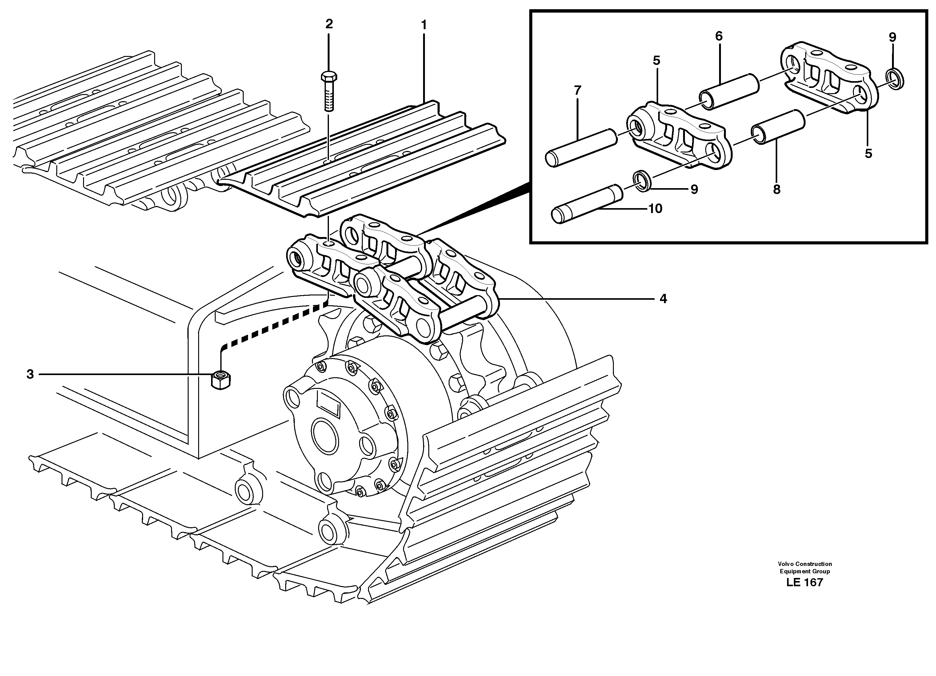 Crawler track  14302791, 14302792, 14302793, 14302794 — volvo parts diagram
