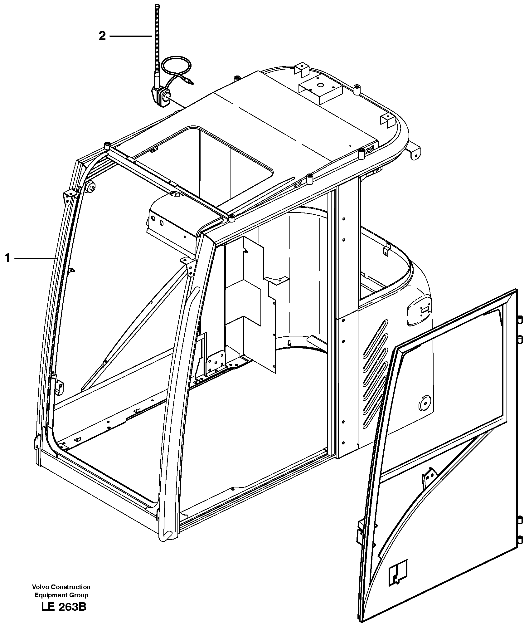 Drivers cab — volvo parts diagram
