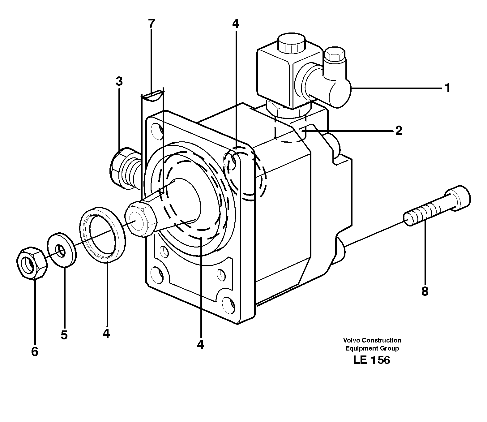 Hydraulic motor  SER NO - 1041 — volvo parts diagram