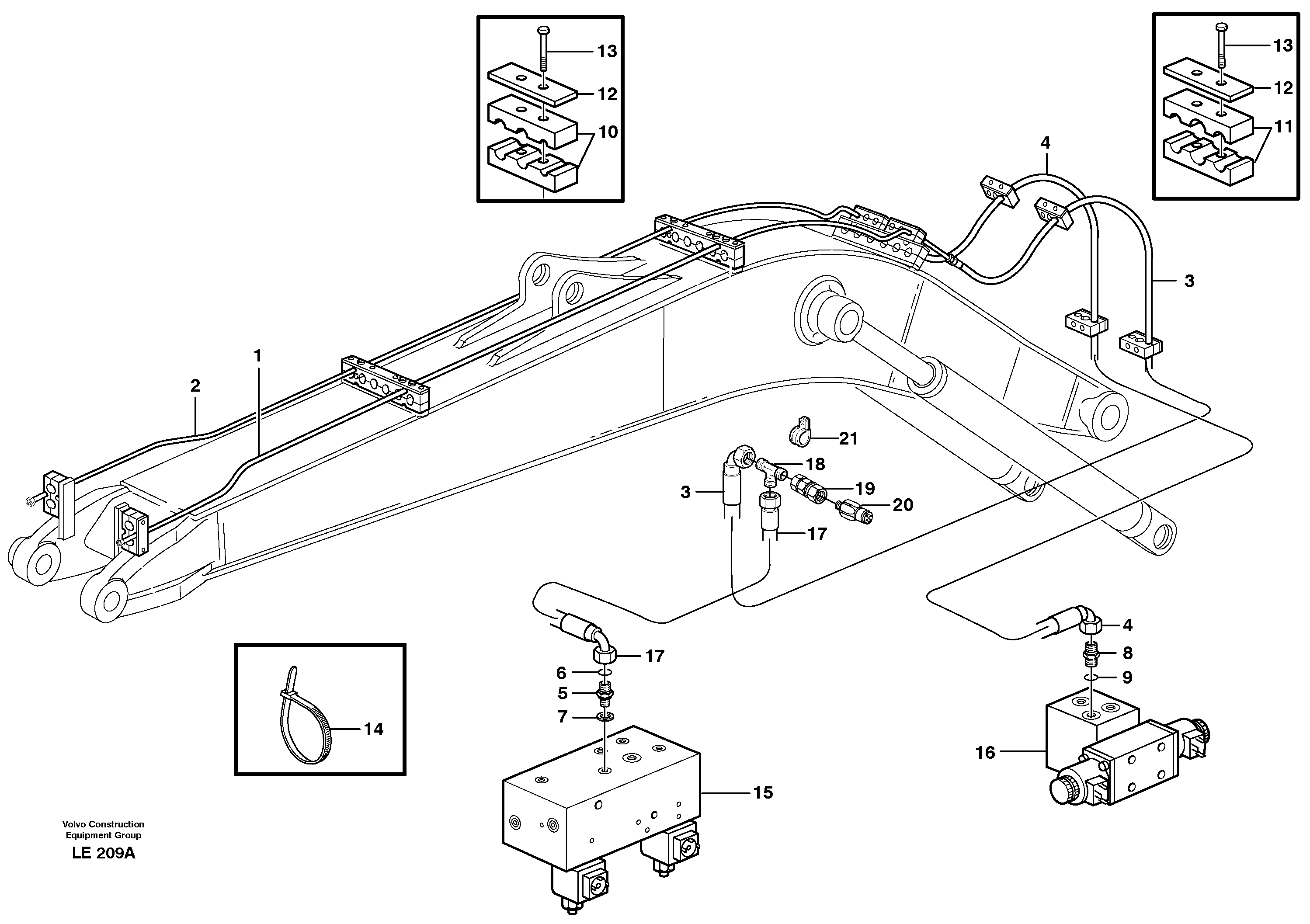 Hydr. quick fit equipm. on mono boom  14303067 — volvo parts diagram