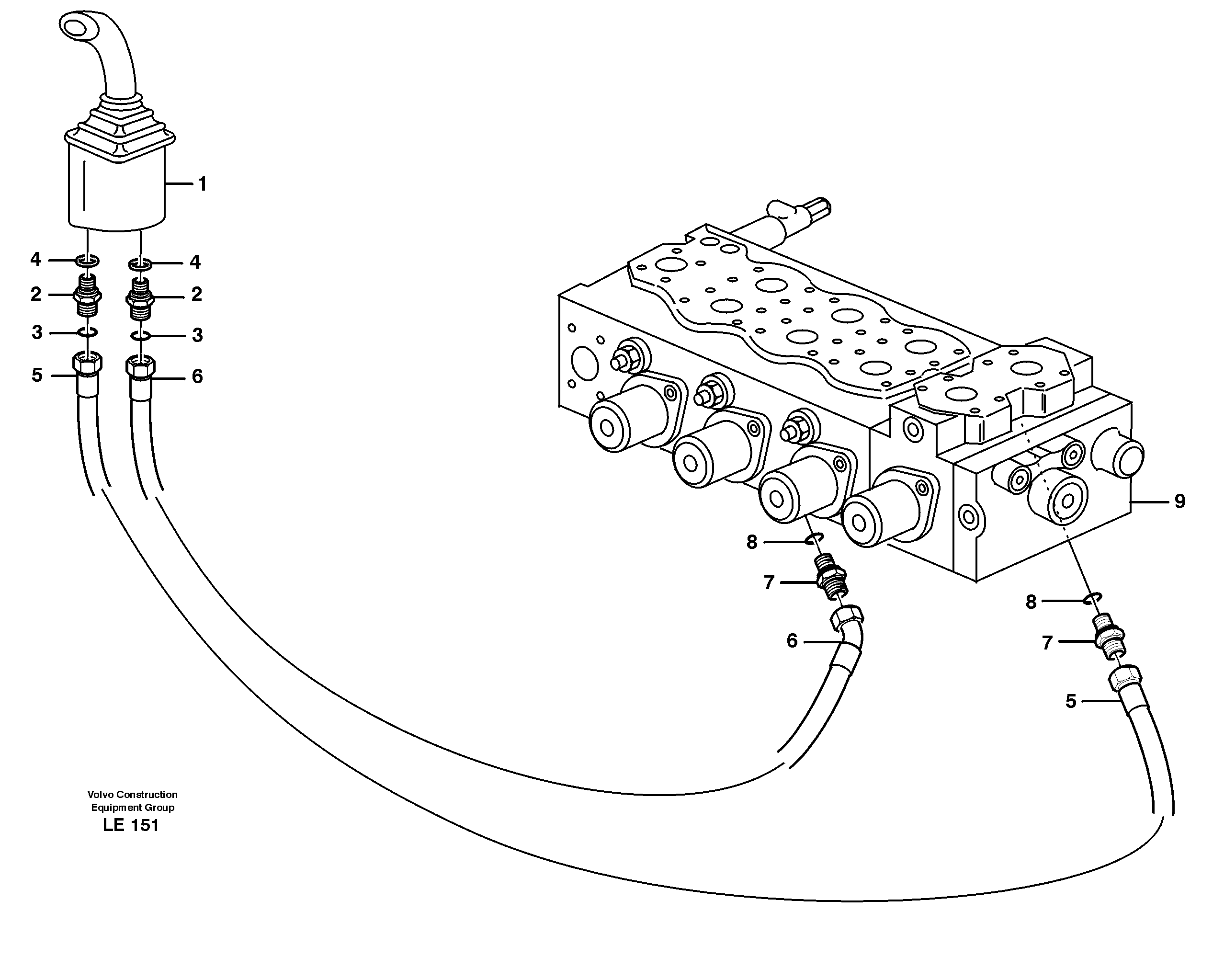 Servo hydraulics, bucket — volvo parts diagram