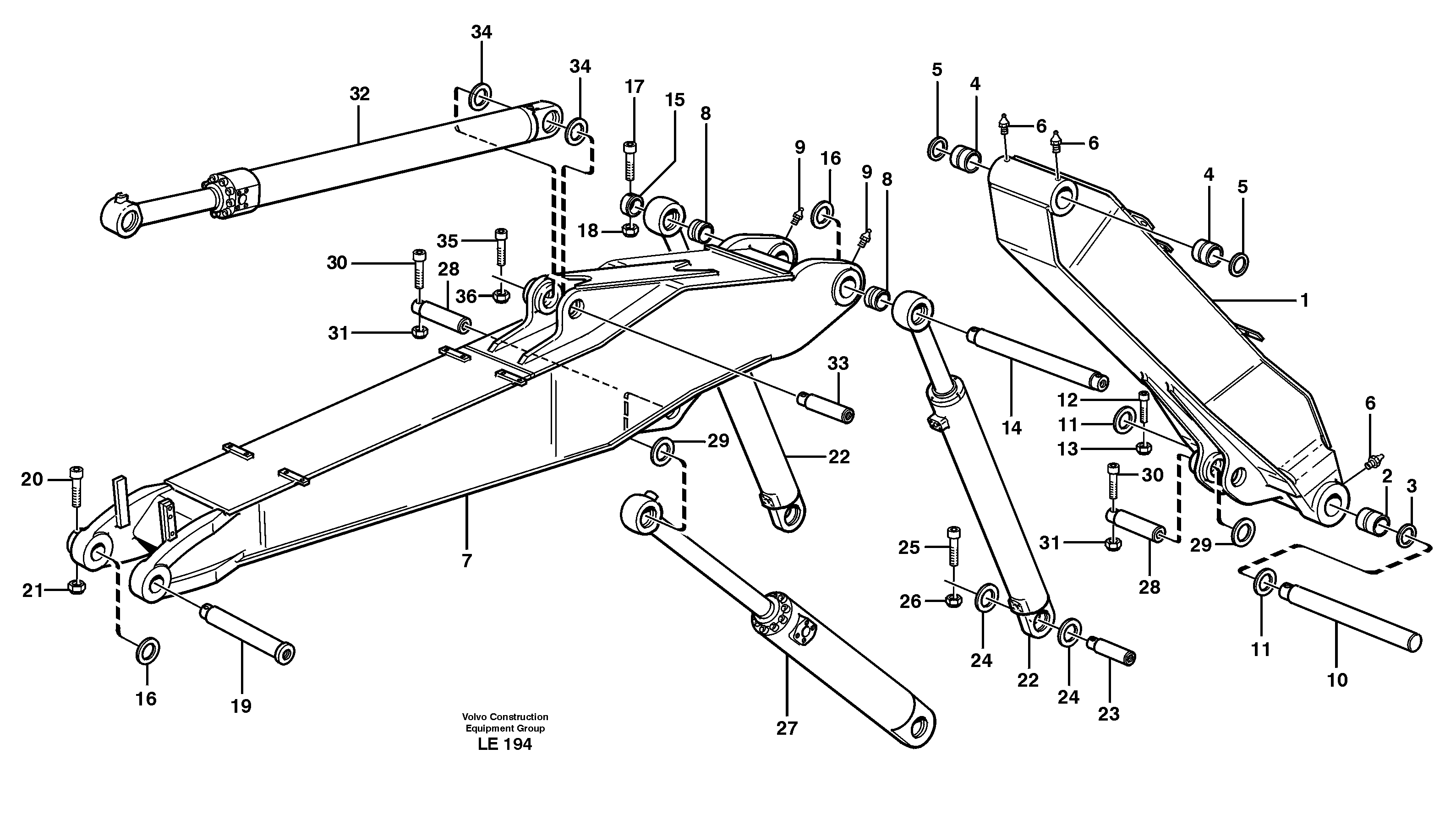 Adjustable boom  14302828, 14303120 — volvo parts diagram