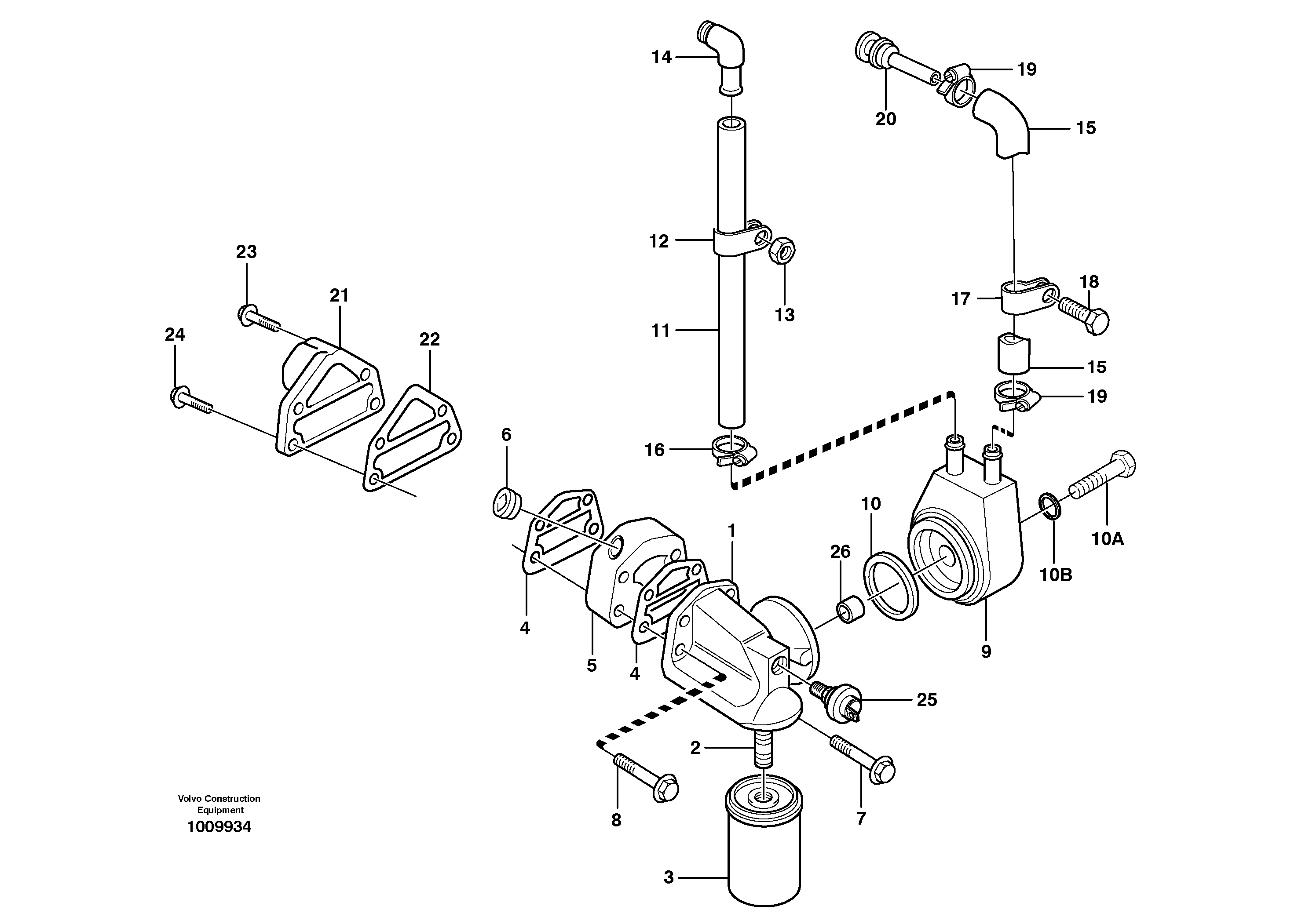 Oil cooler  ENG U083267G - — volvo parts diagram