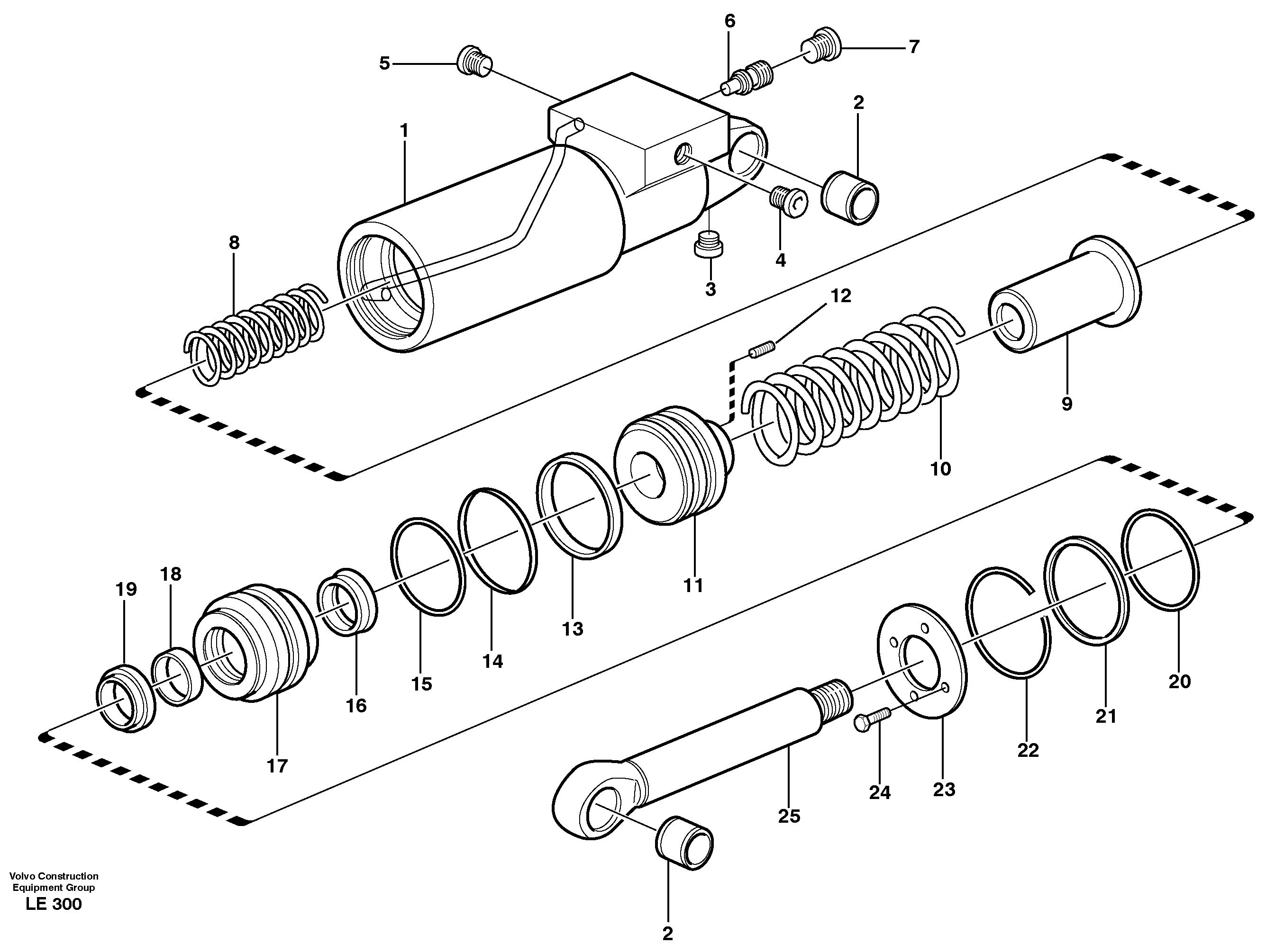 Hydraulic cylinder  14302923 — volvo parts diagram