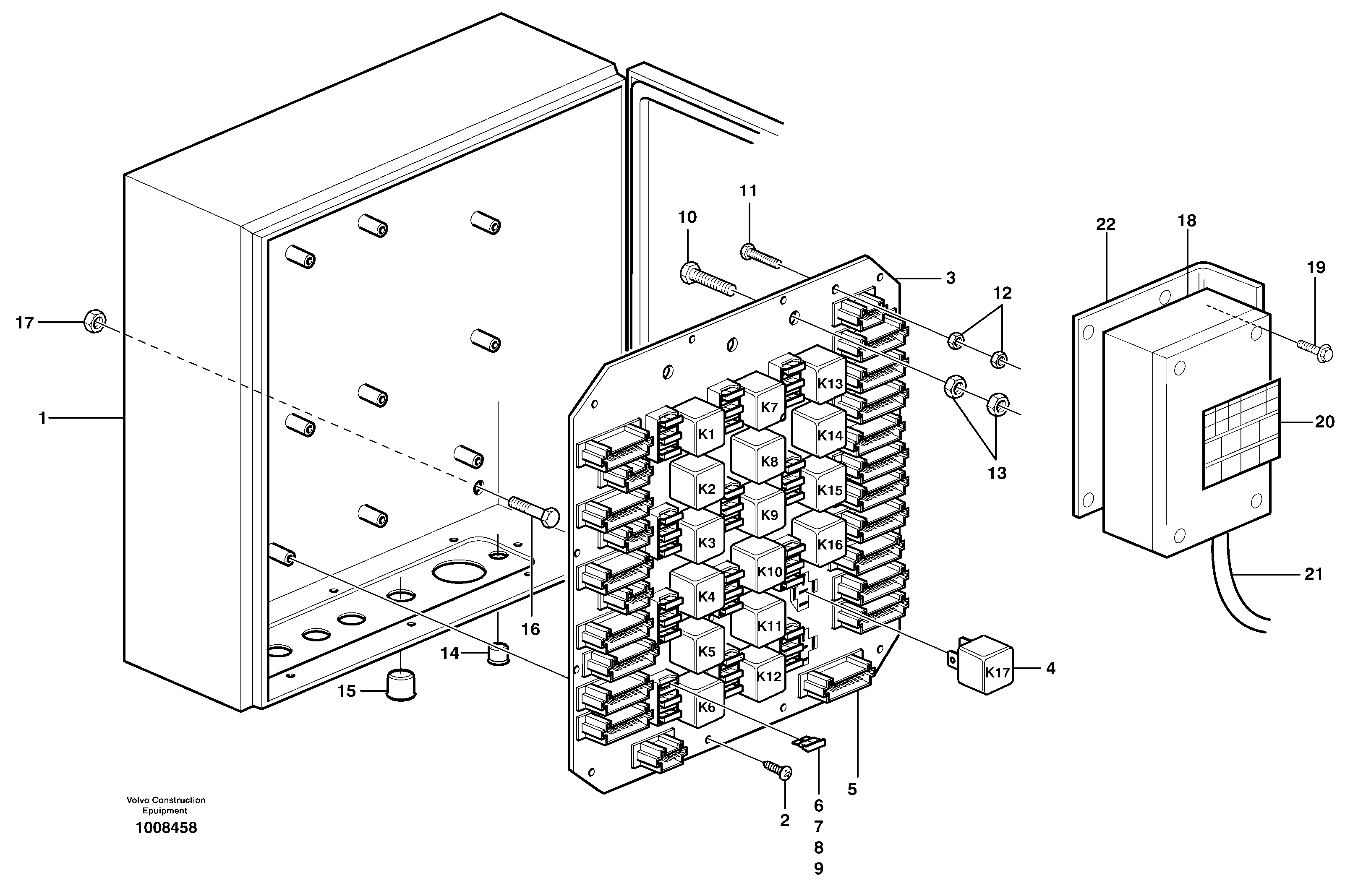 Electrical distribution box — volvo parts diagram