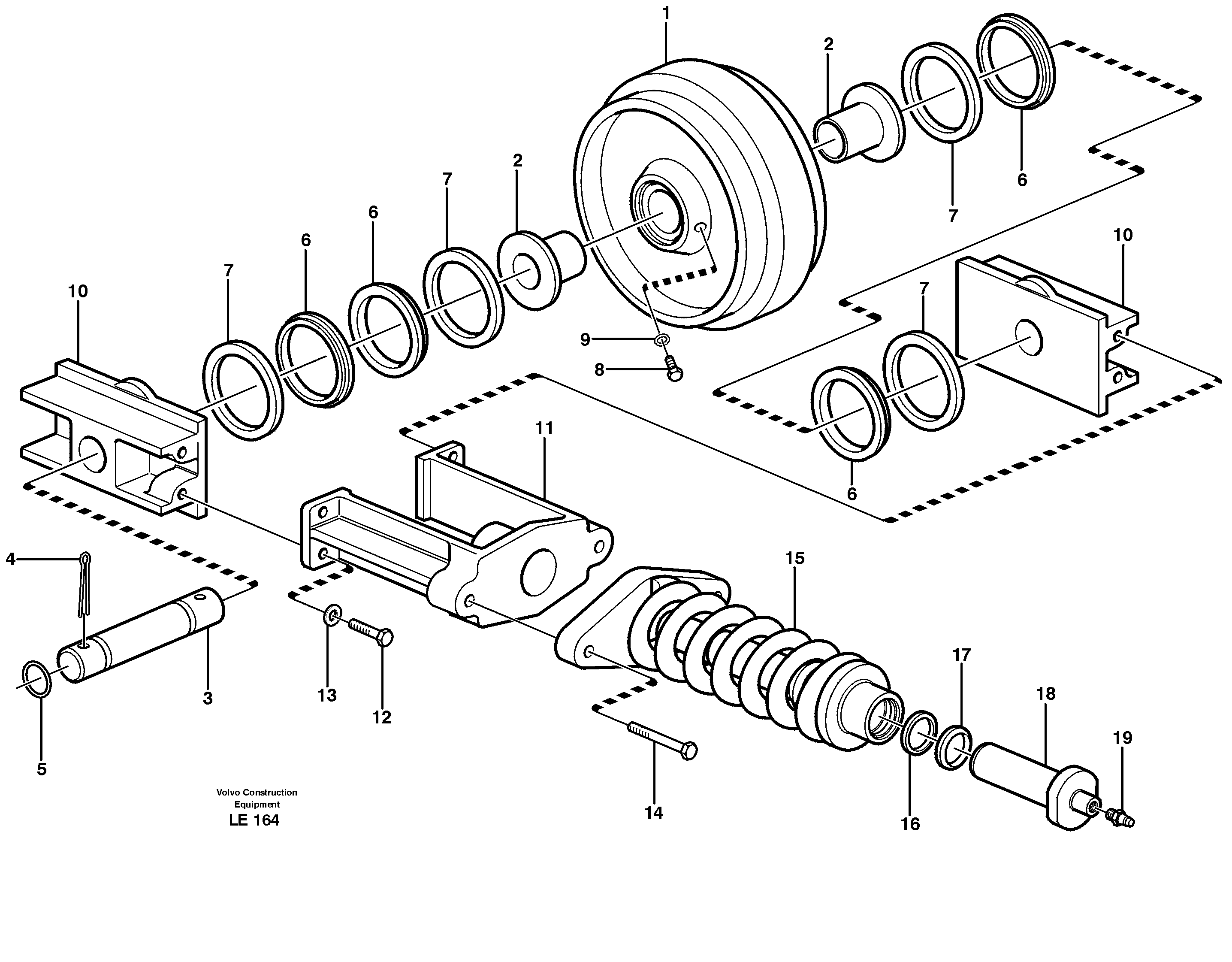 Front idler, spring package — volvo parts diagram