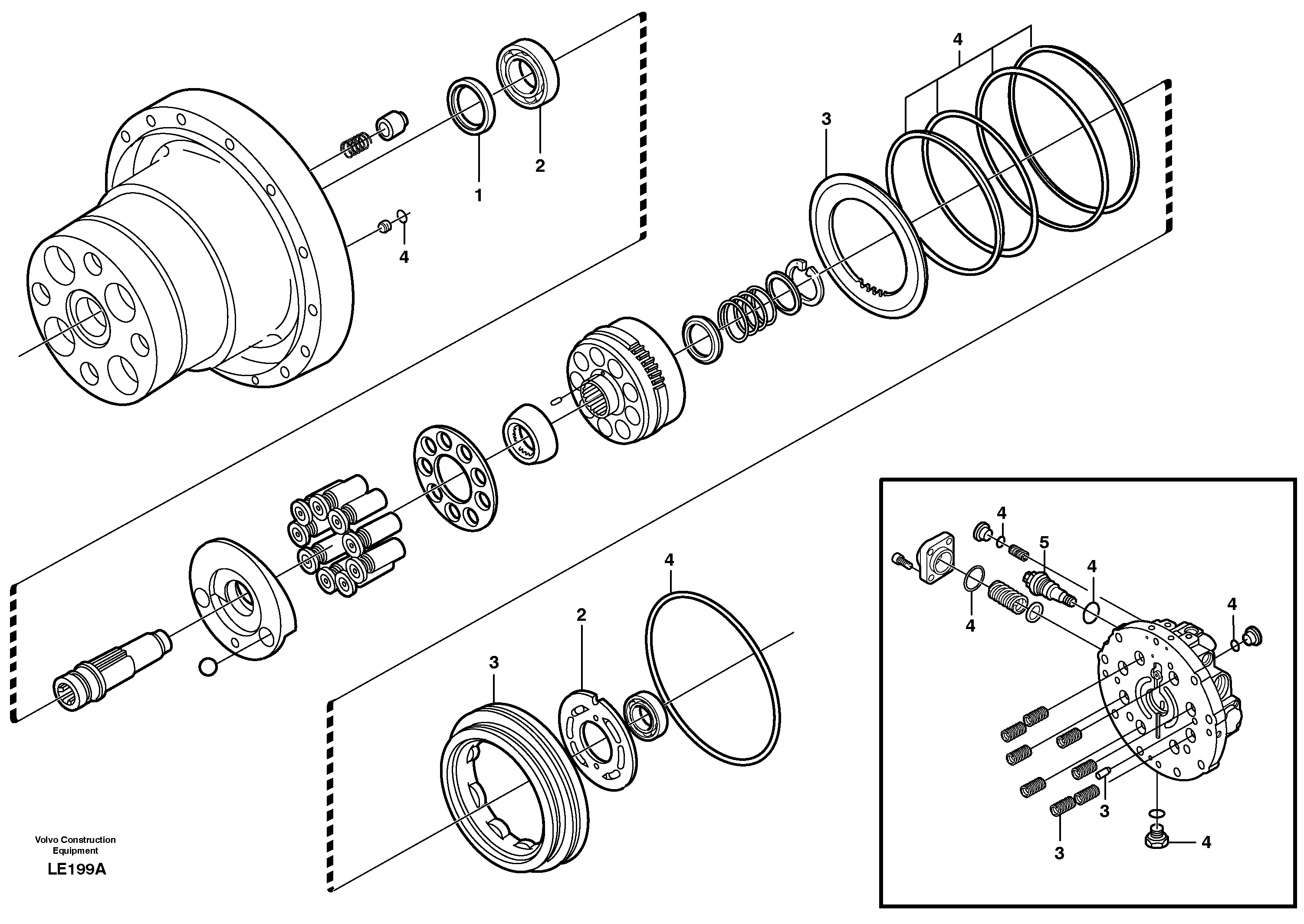 Hydraulic motor, travel — volvo parts diagram