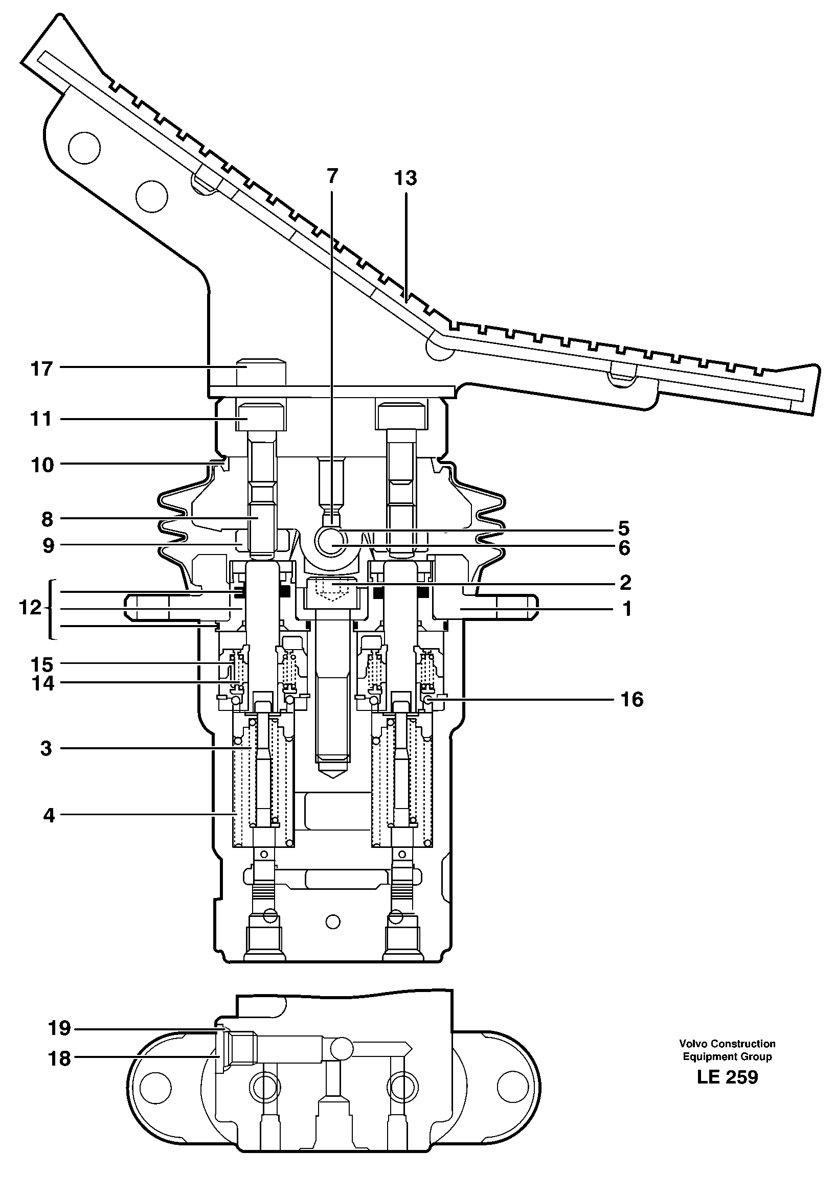 Footbrake valve, transport — volvo parts diagram