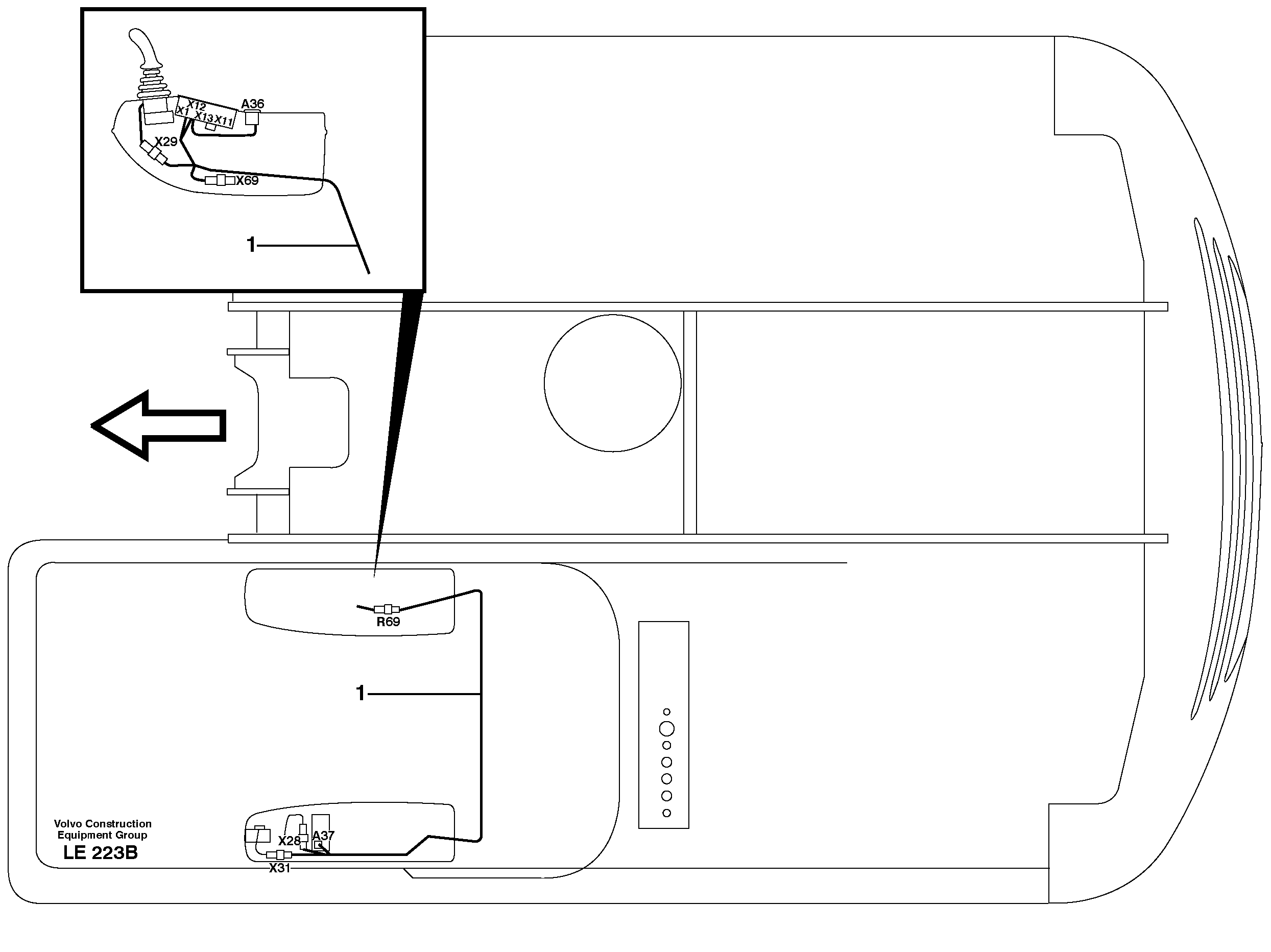 Cable harness, Control panel, Lh — volvo parts diagram