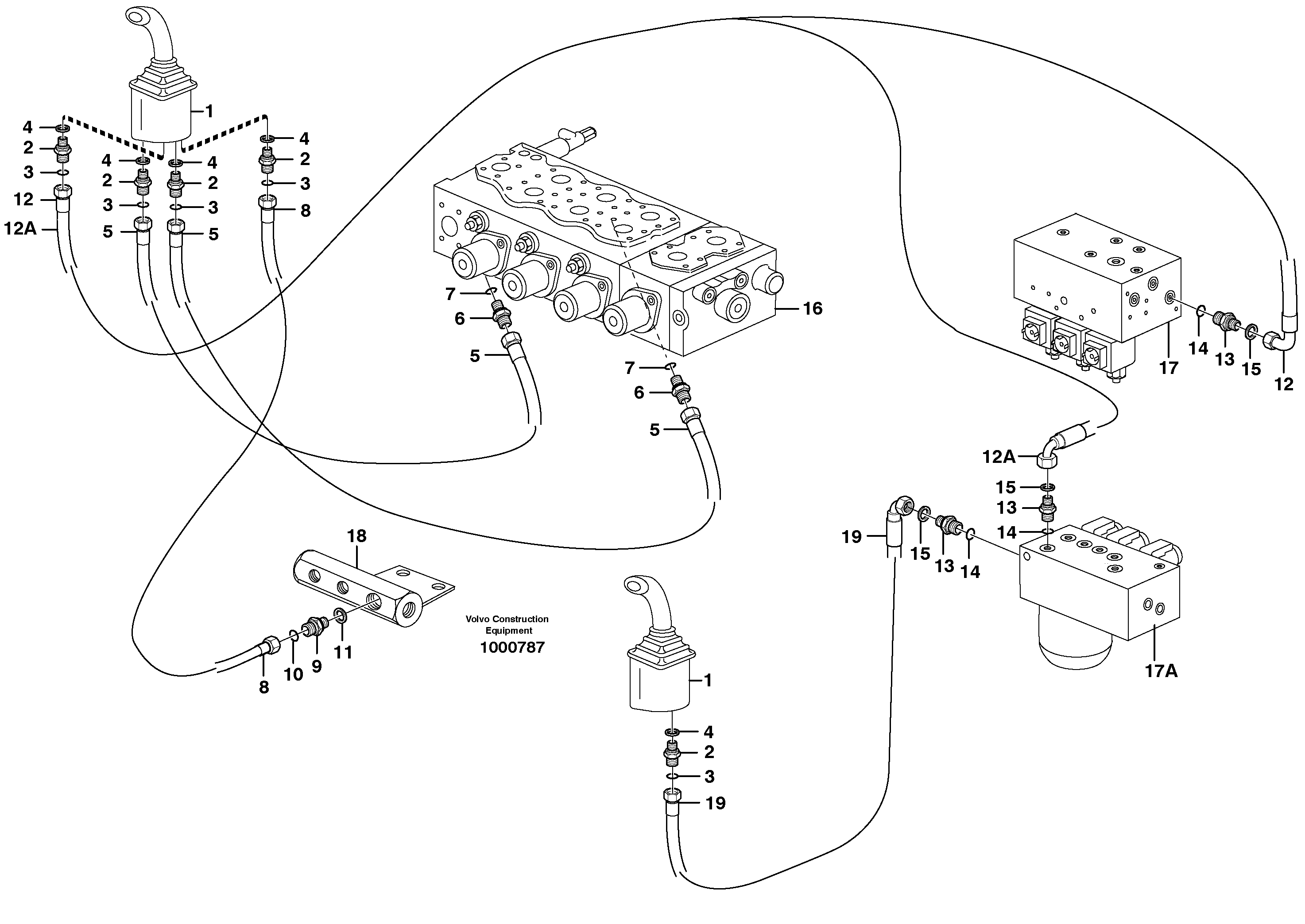 Servo hydraulics, mono boom — volvo parts diagram