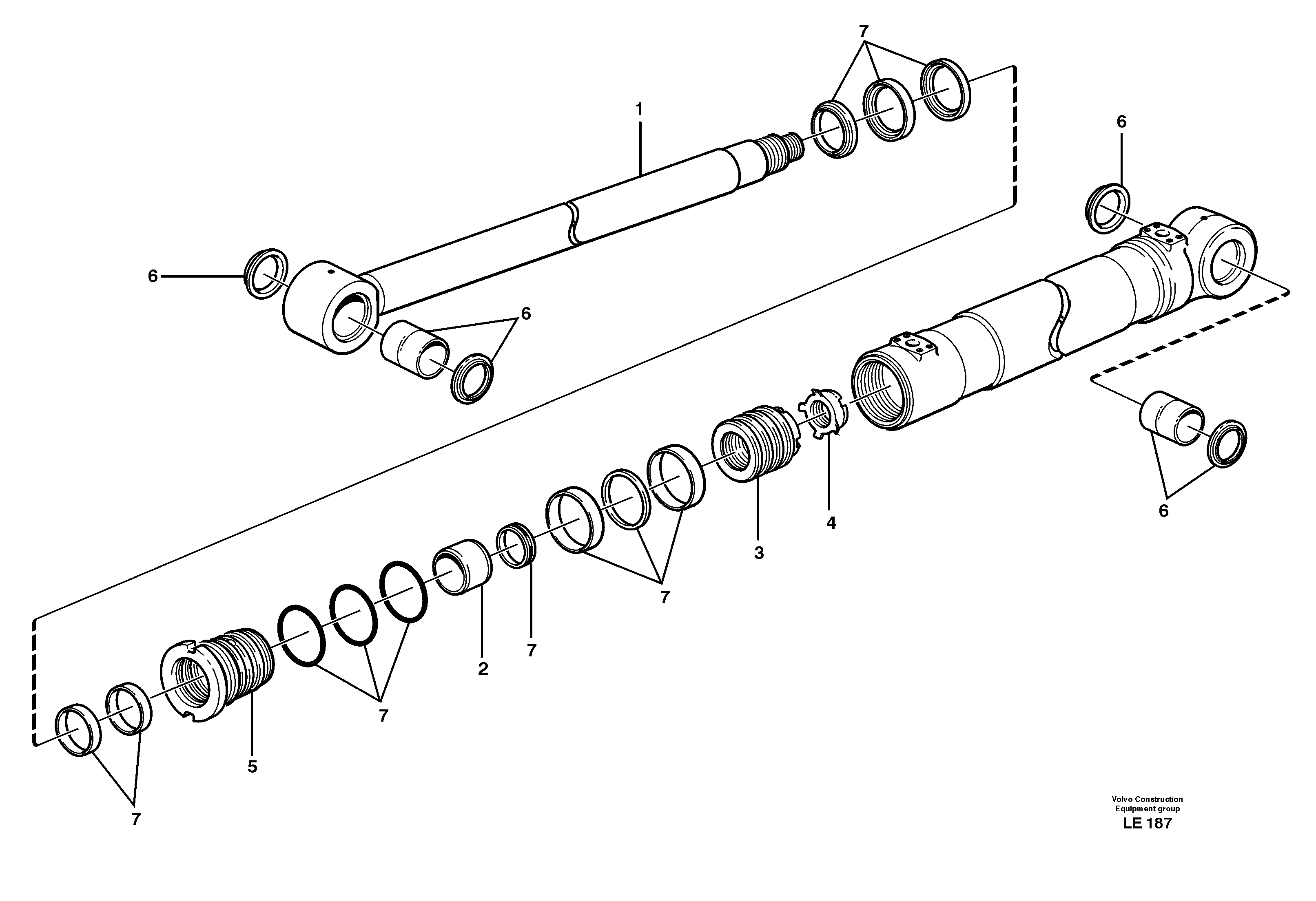 Boom cylinder  14302827, 14302828, 14302829, 14303120, 14311189 — volvo parts diagram