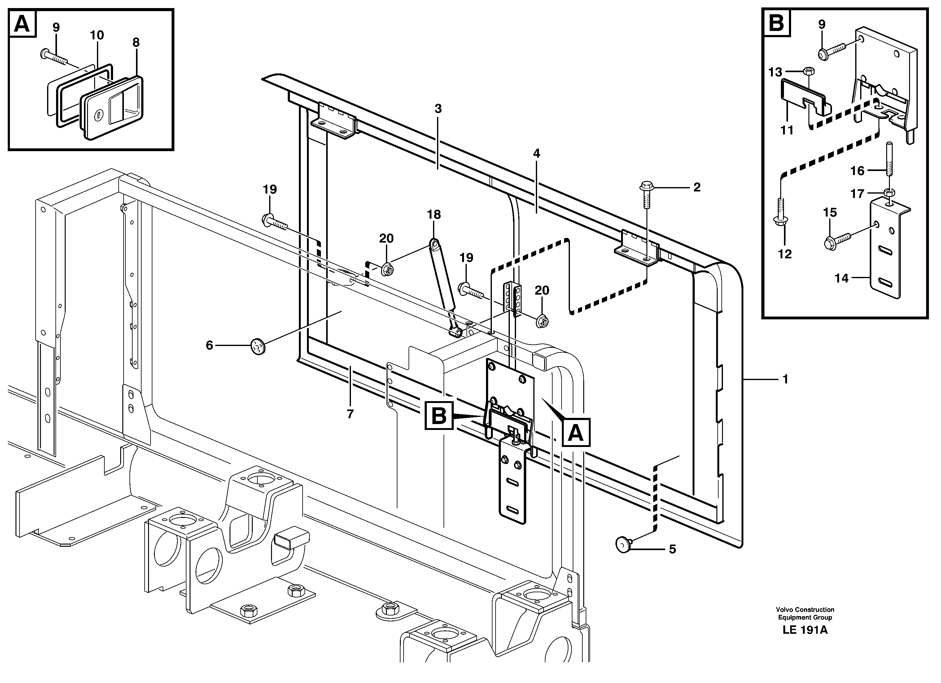 Door, engine, right — volvo parts diagram