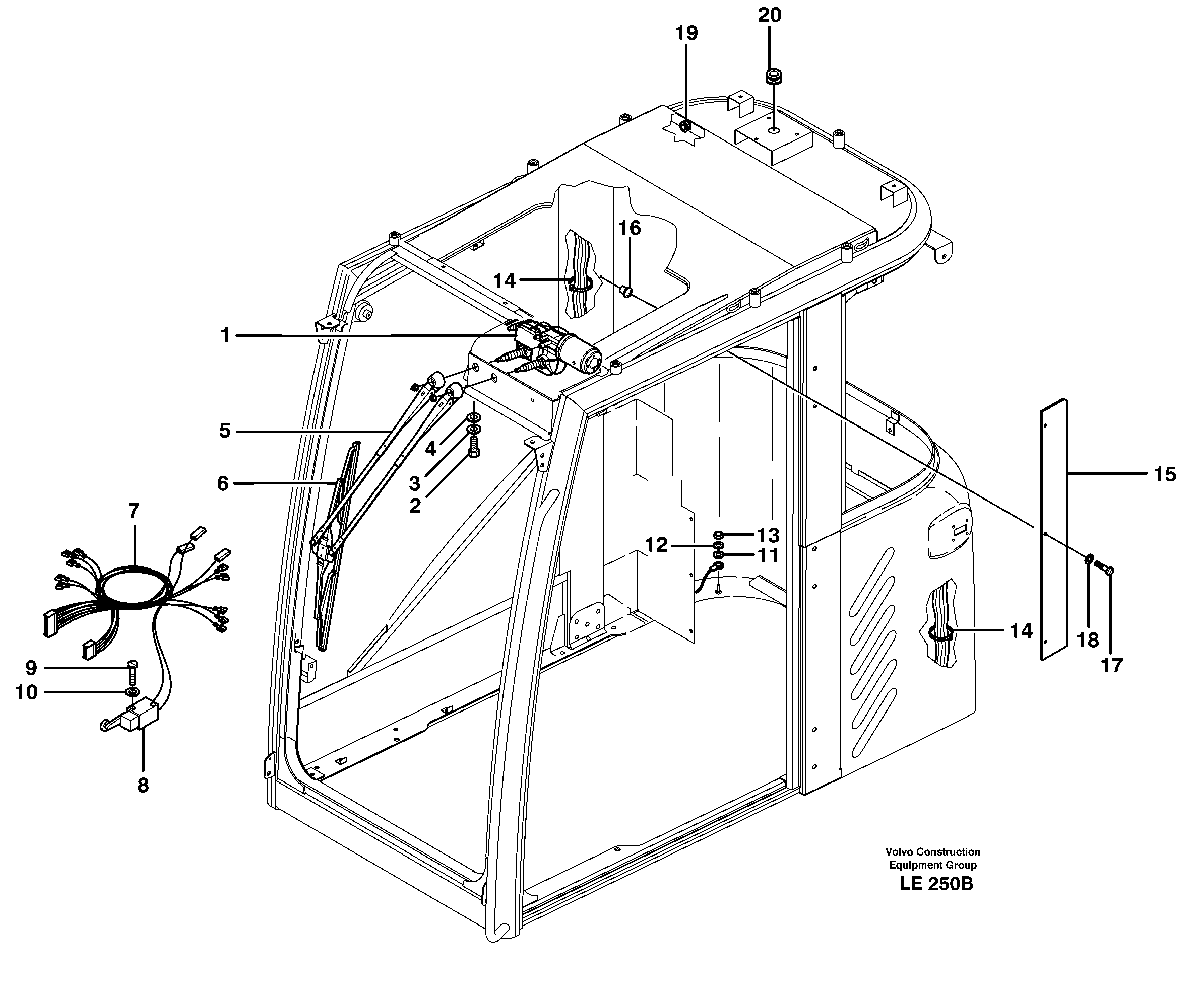 Windshield wiper — volvo parts diagram