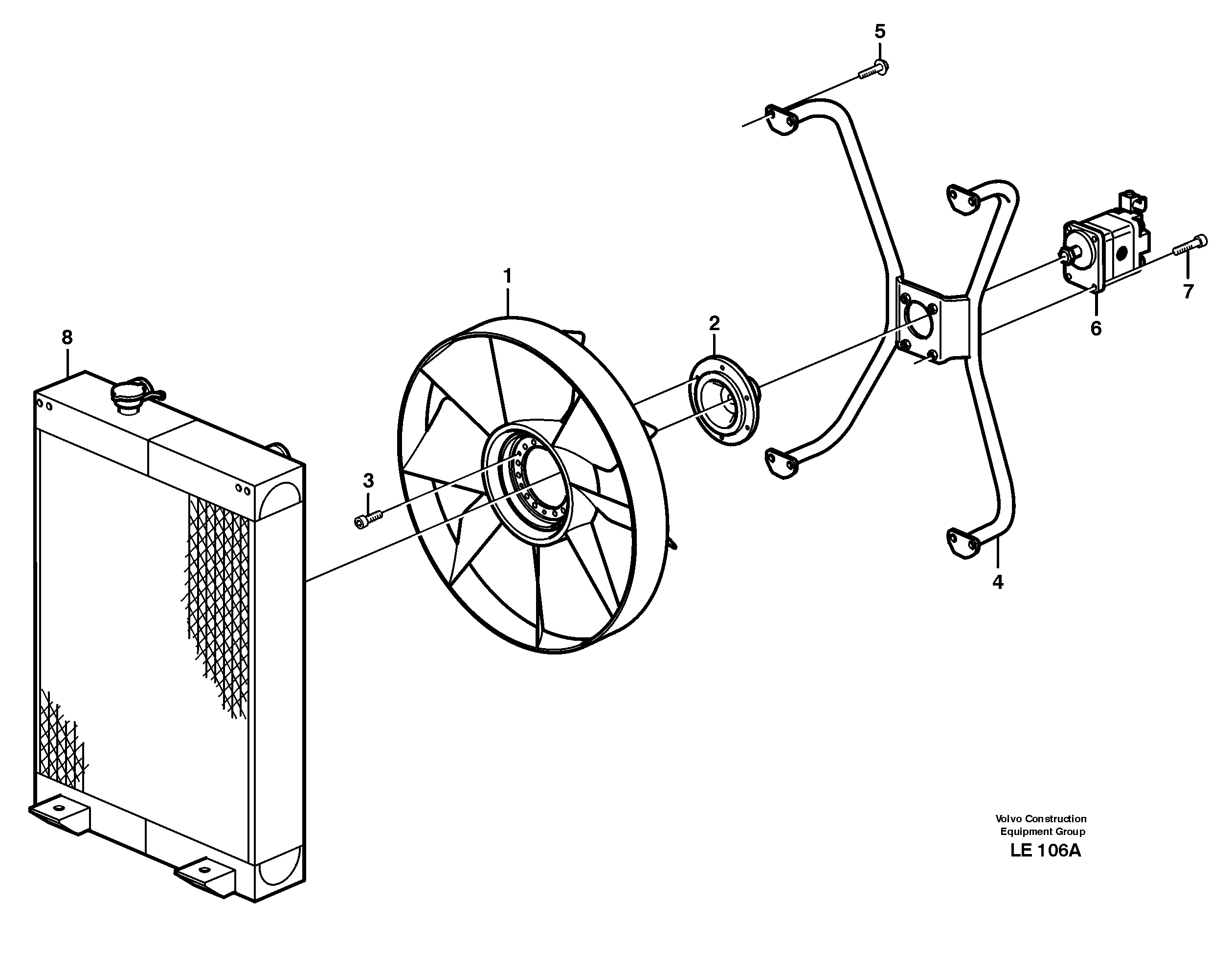 Fan and installation components — volvo parts diagram