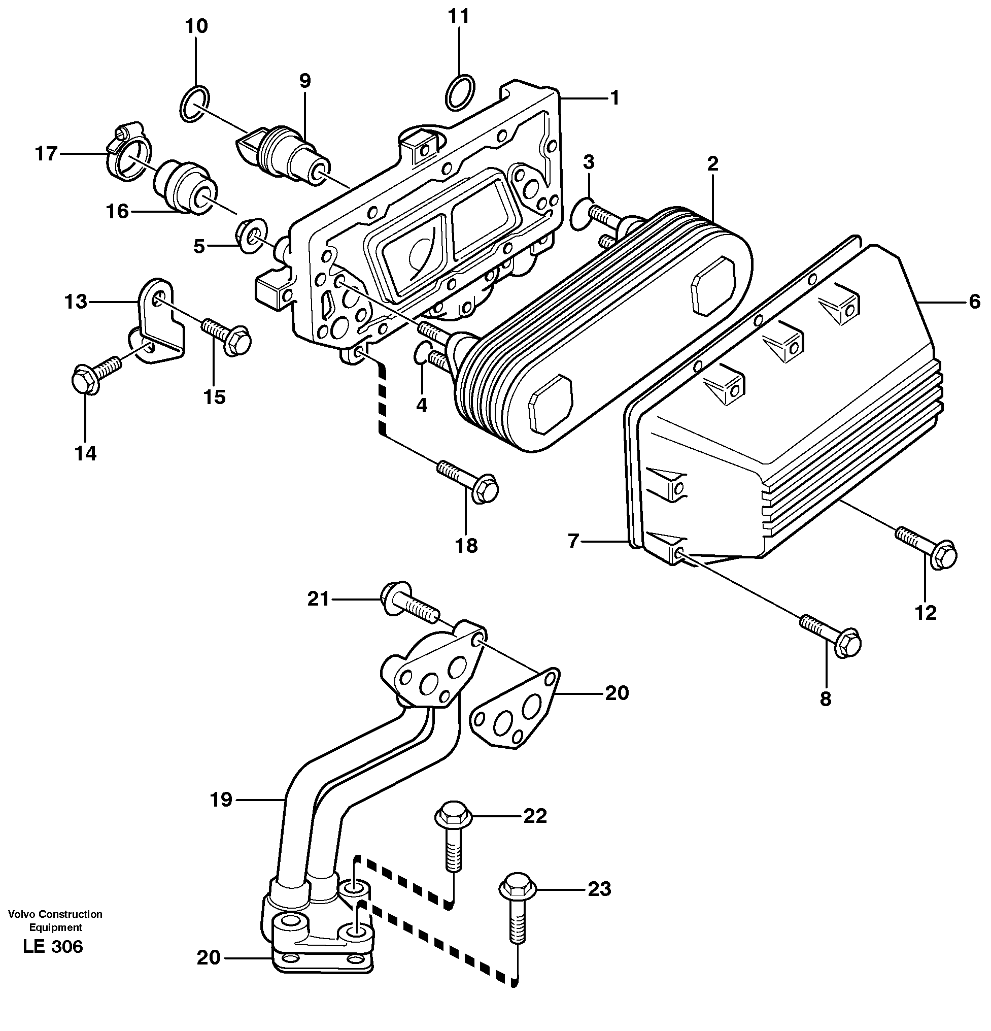 Oil cooler  TD 40KGE — volvo parts diagram