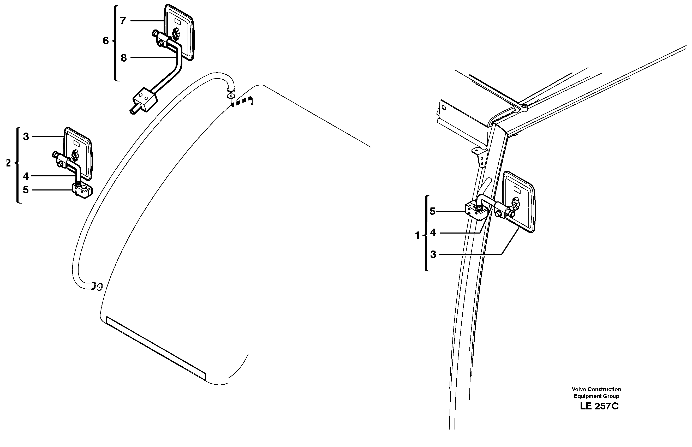 Rear view mirror — volvo parts diagram