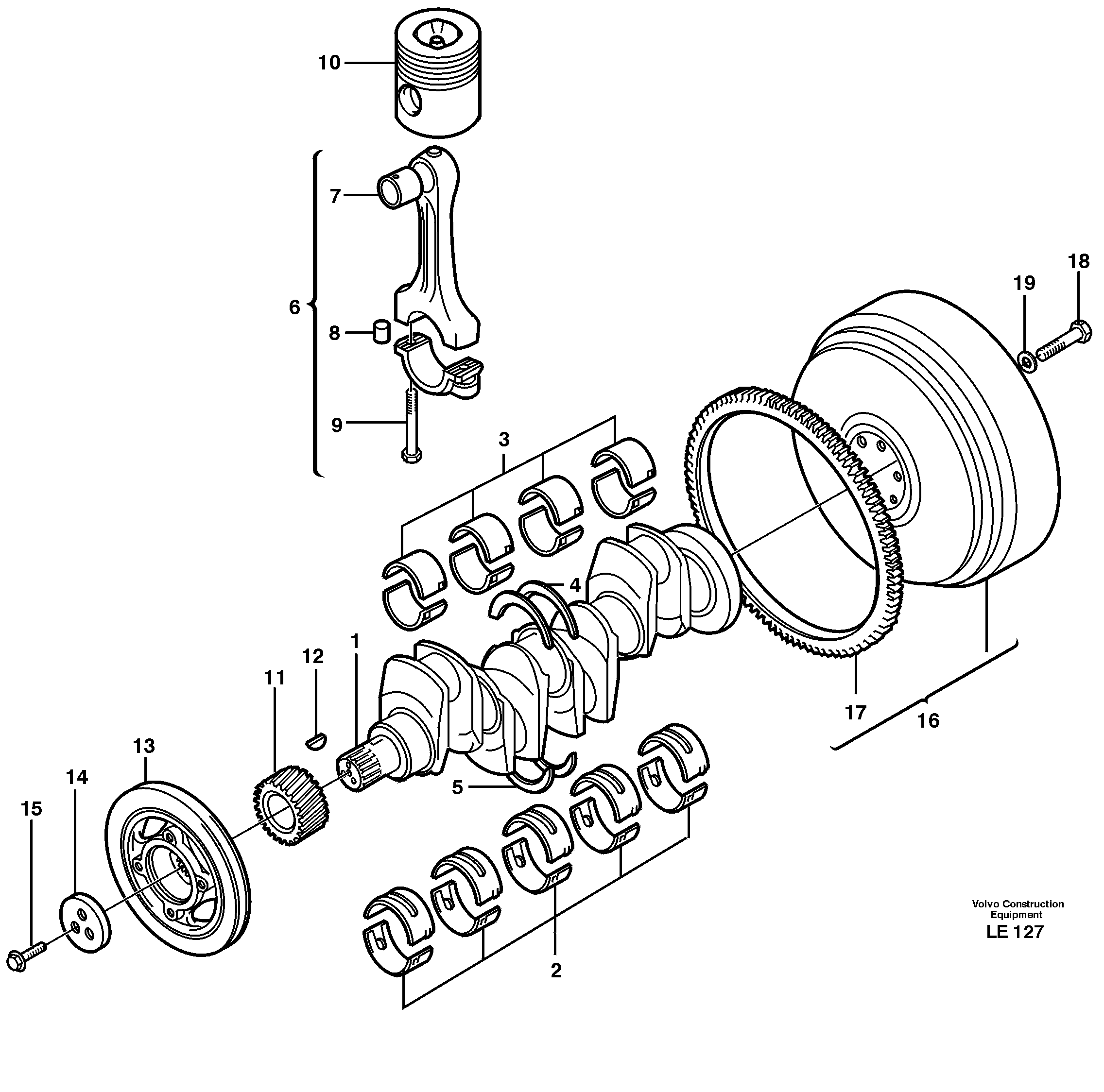 Crankshaft and related parts — volvo parts diagram