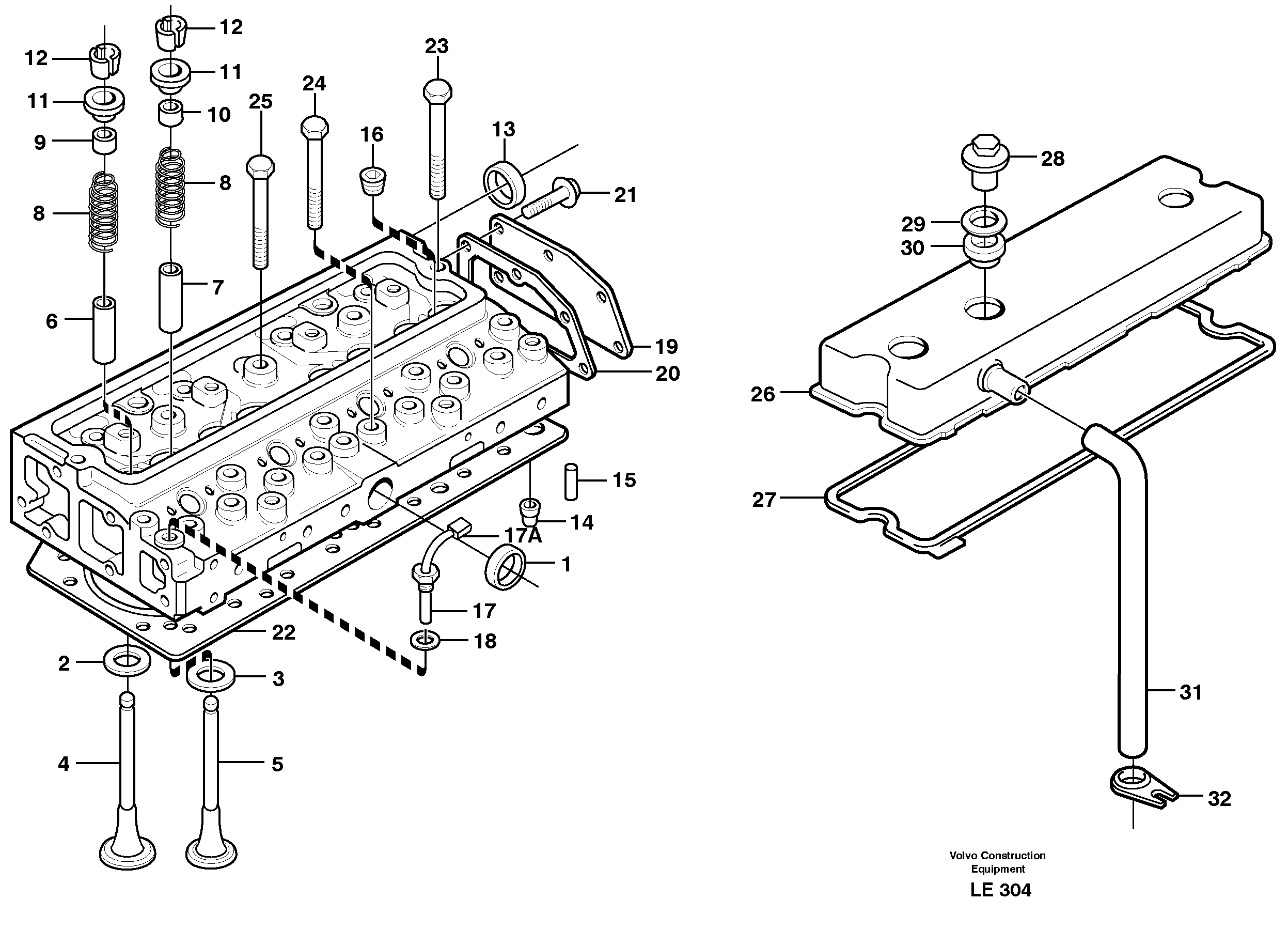 Cylinder head  TD 40KGE — volvo parts diagram