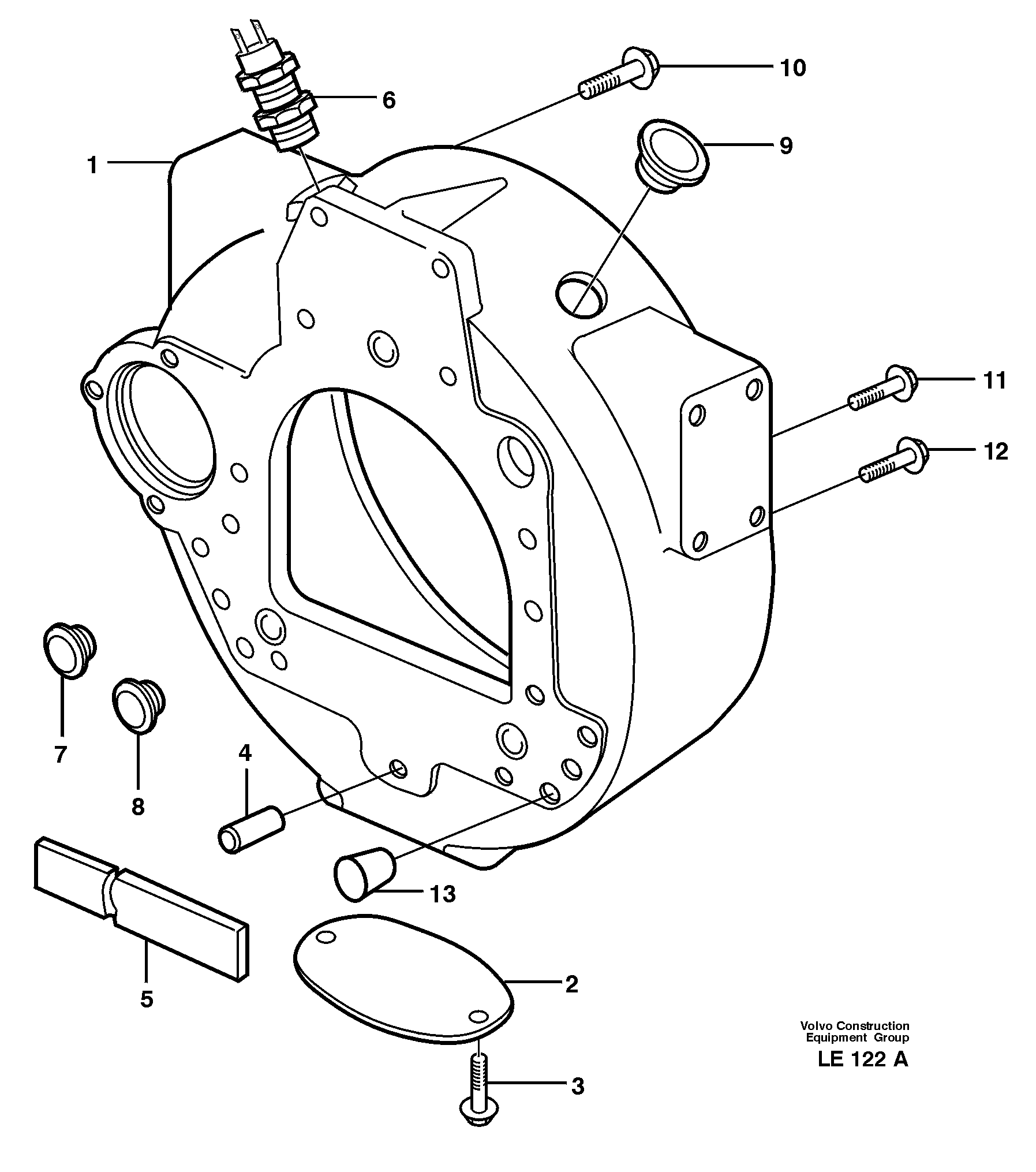 Flywheel housing — volvo parts diagram