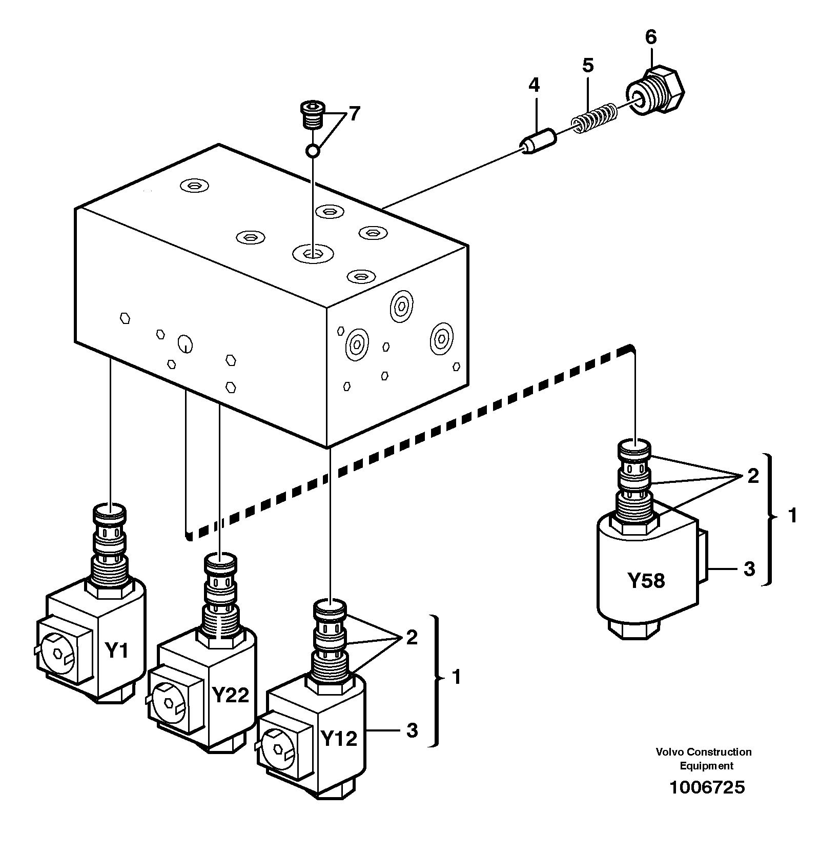 Servo valve body  SER NO - 1051 — volvo parts diagram