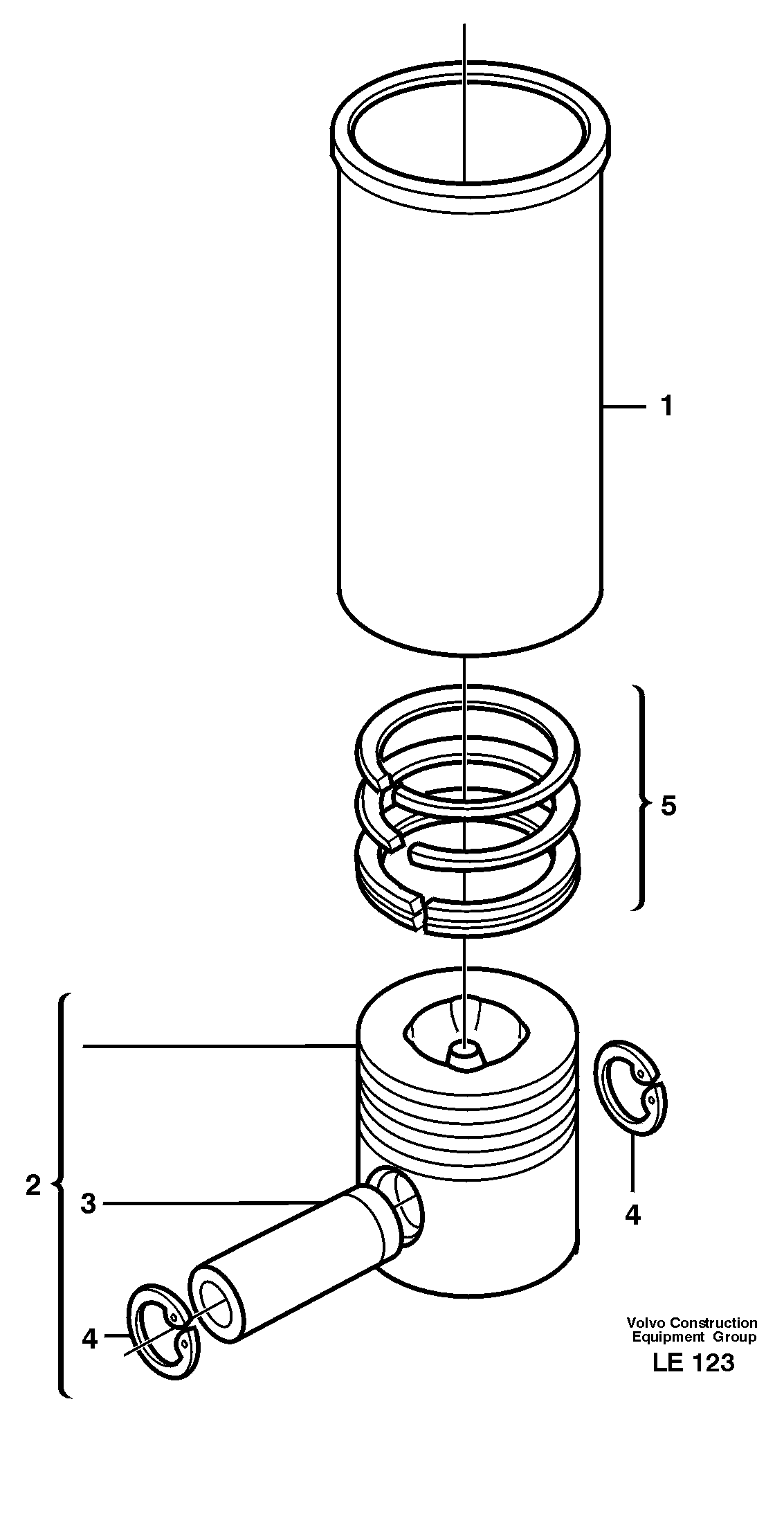Cylinder liner and piston — volvo parts diagram