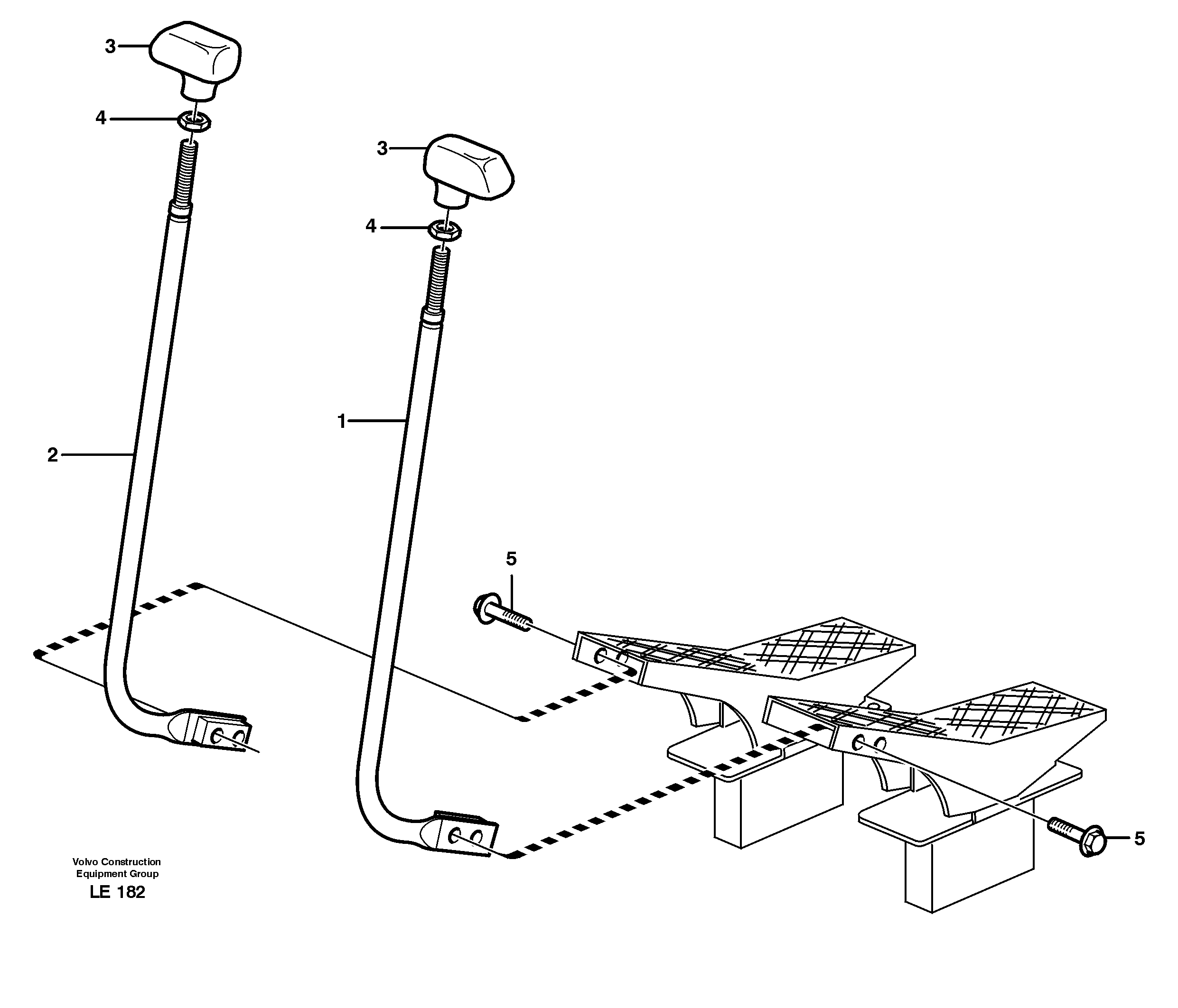 Control levers, Control pedals  14302819 — volvo parts diagram