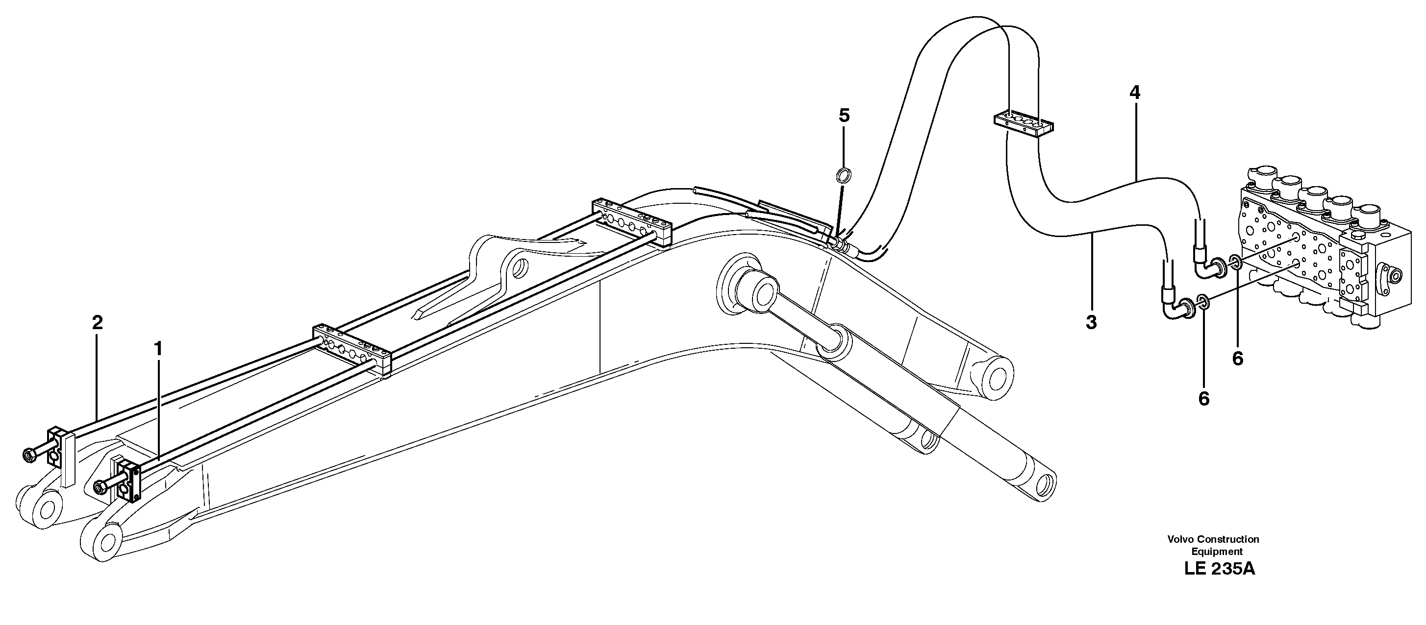 Hydr. equipm. on mono boom, X1  14303039 — volvo parts diagram