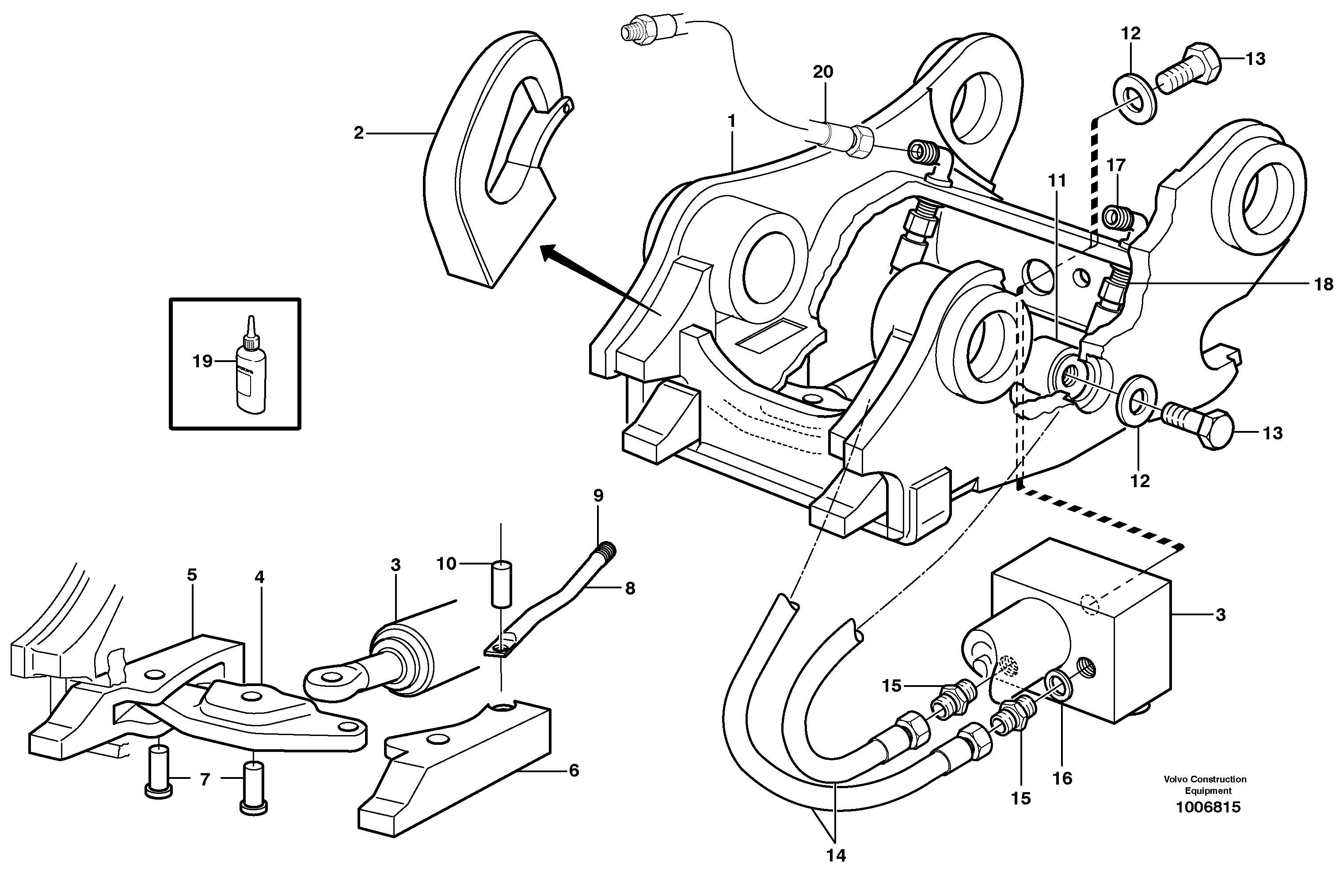 Quickfit, hydraulic, S6  14302916 — volvo parts diagram