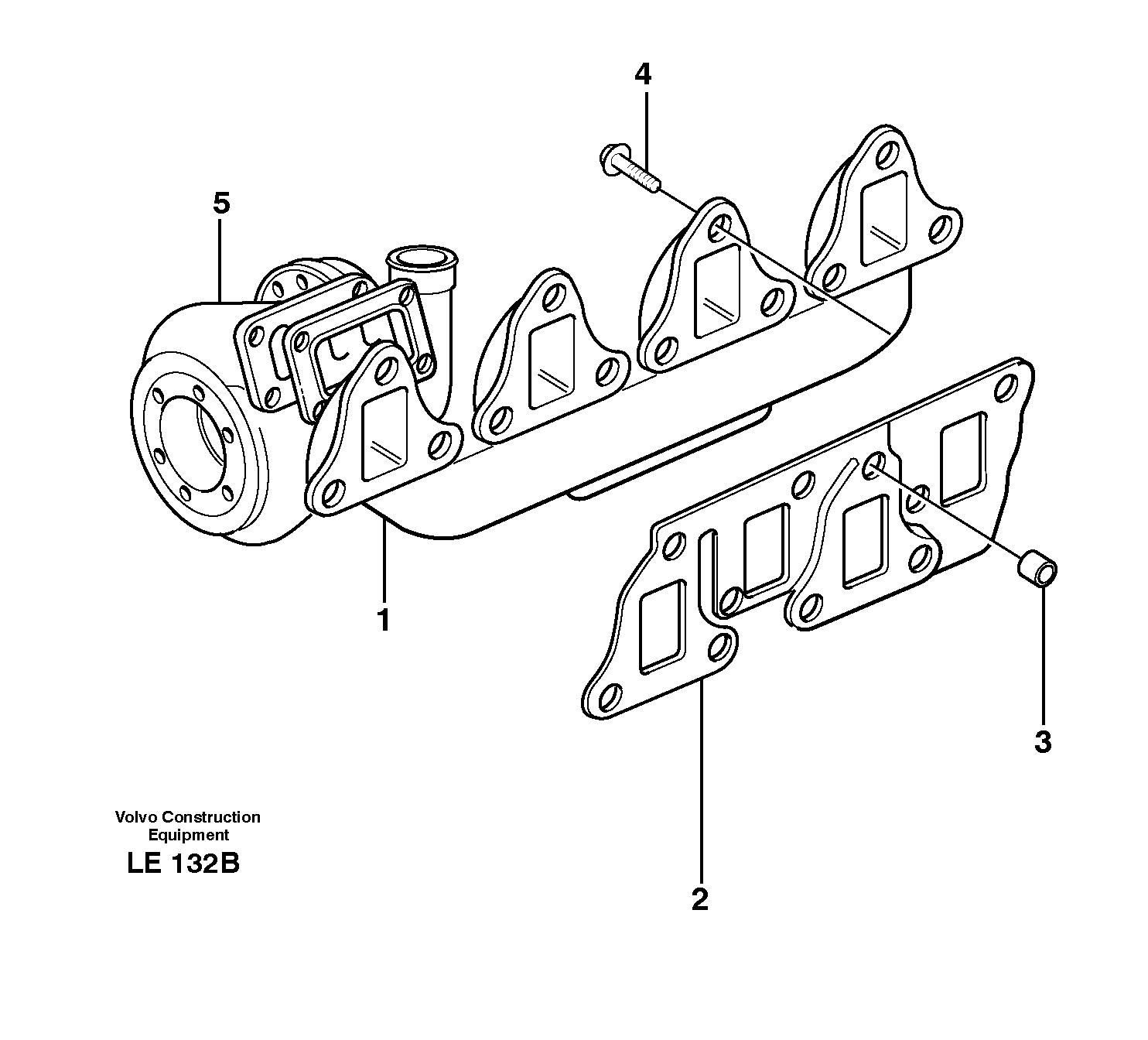 Exhaust manifold and installation components — volvo parts diagram