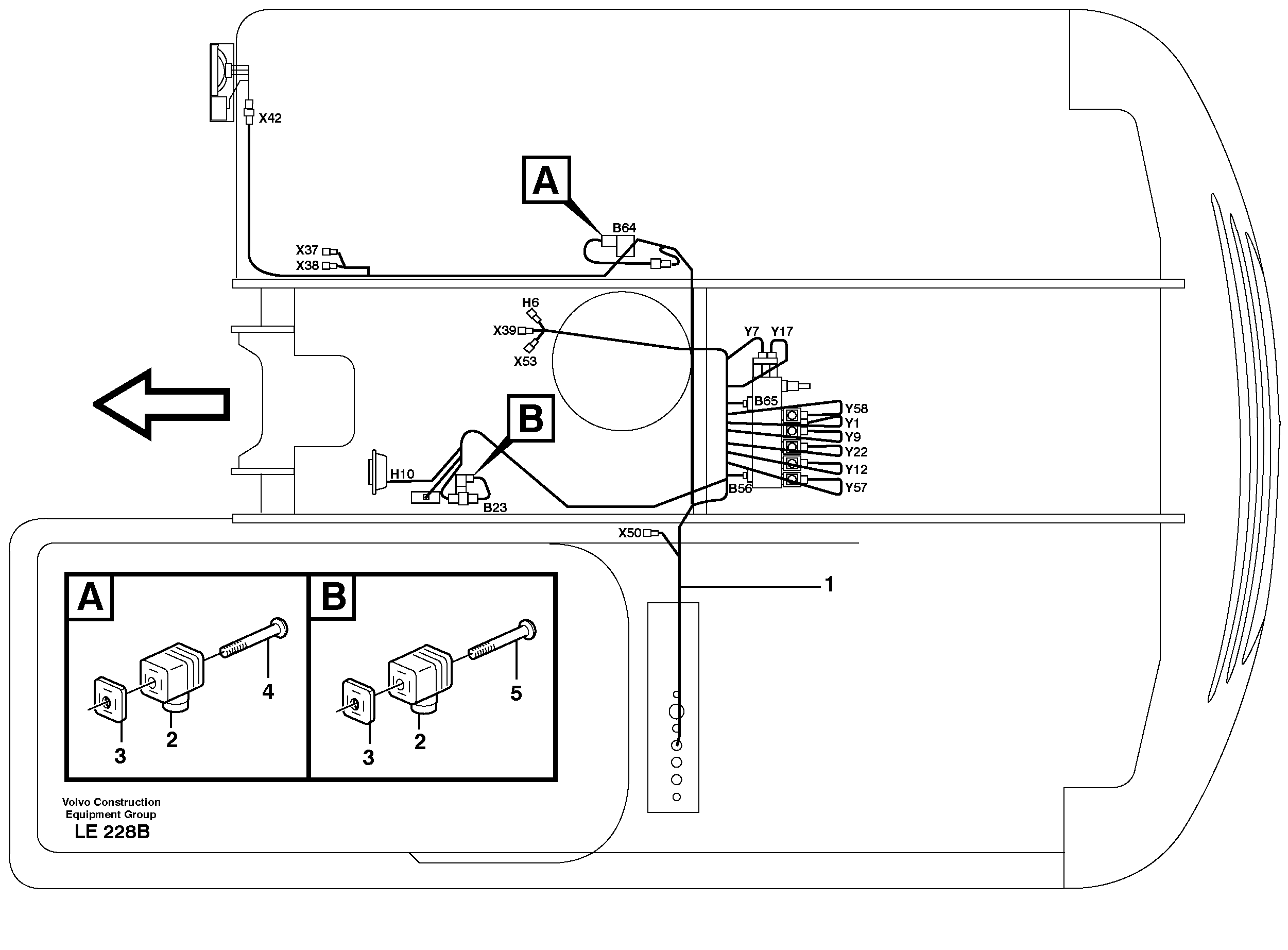 Cable harnesses, upper section, L6, L7 — volvo parts diagram