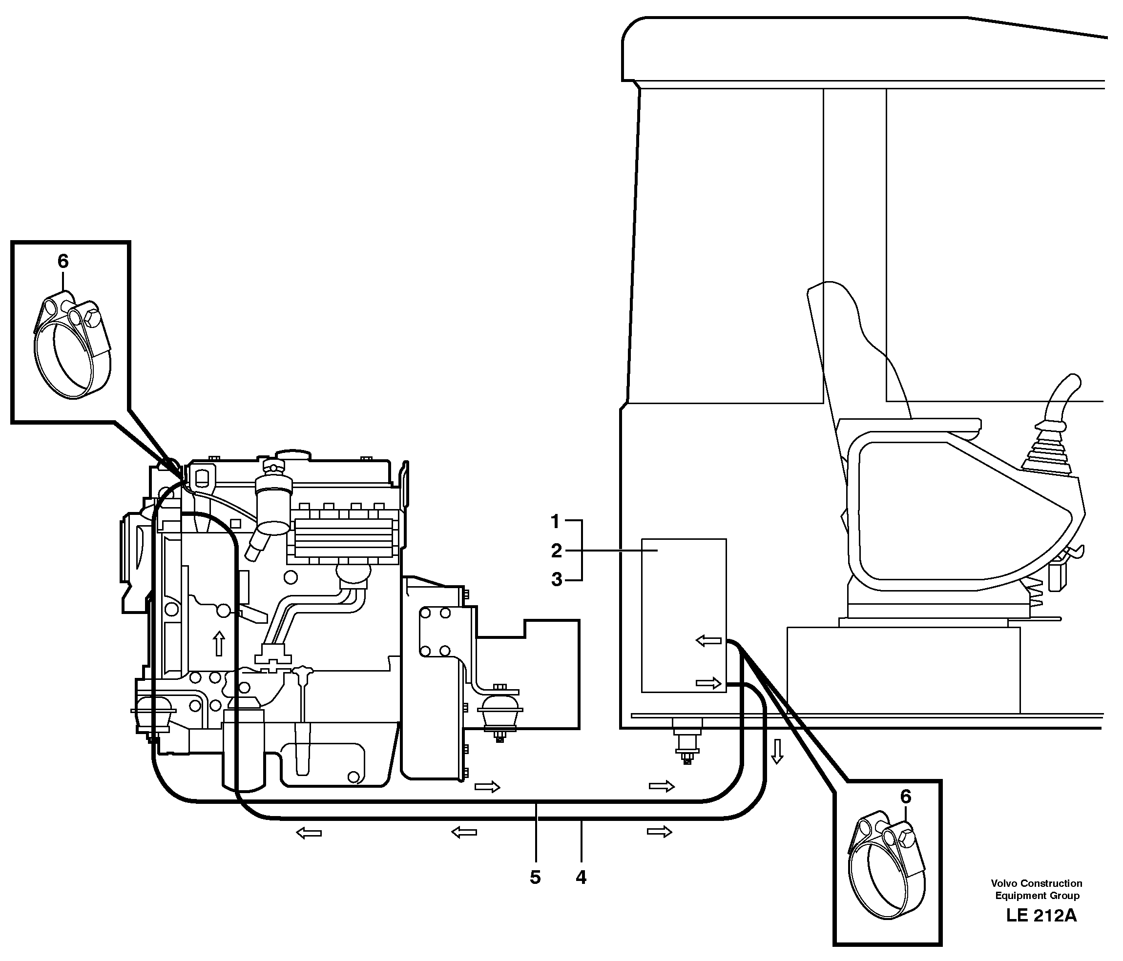 Cab heater with fitting parts — volvo parts diagram