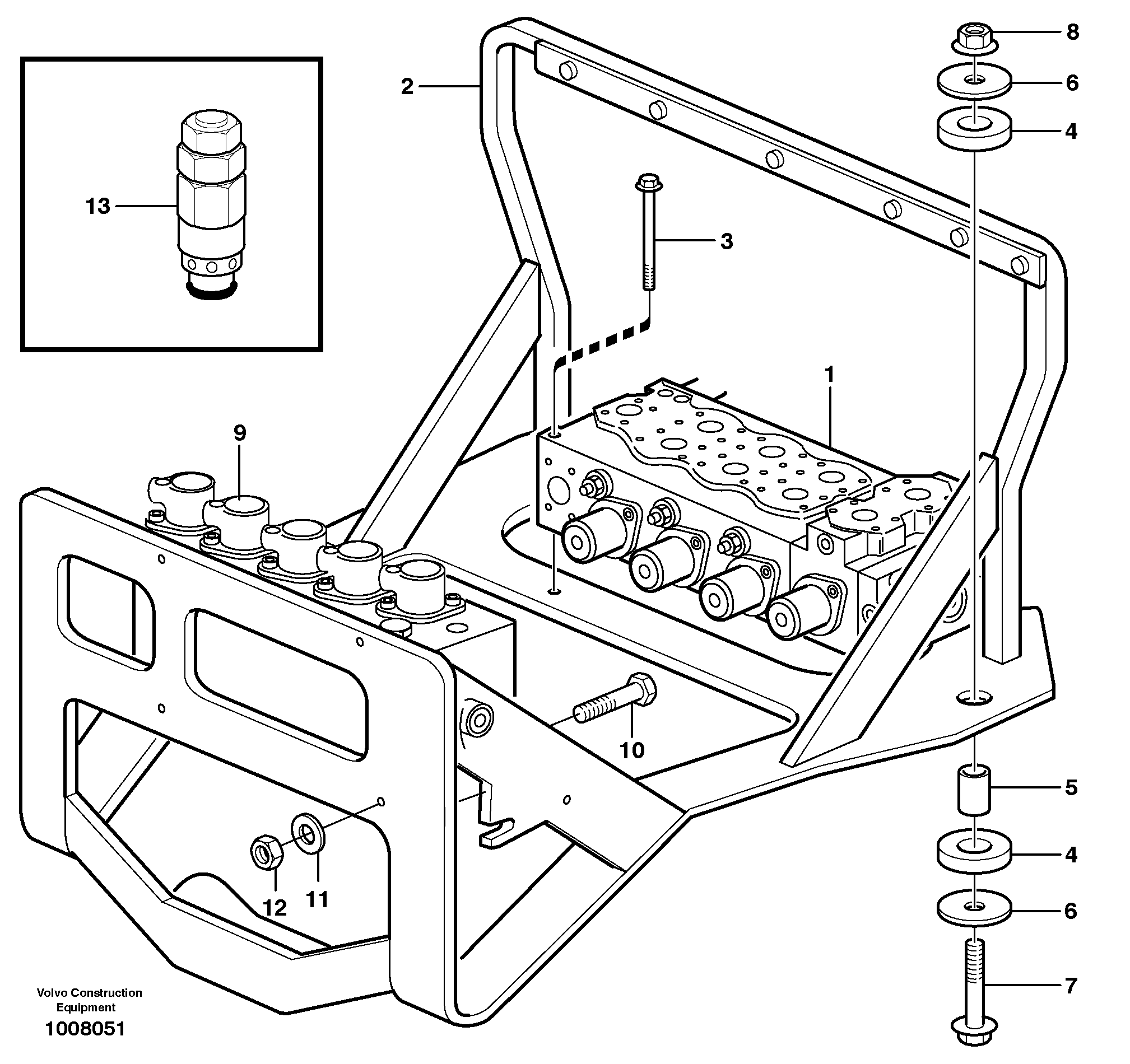Main valve assembly with fitting parts — volvo parts diagram