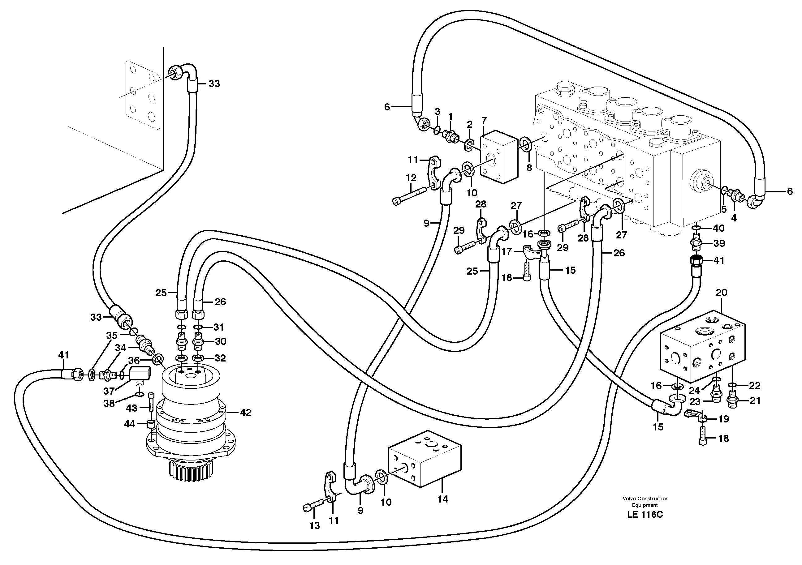 Boom swing system — volvo parts diagram