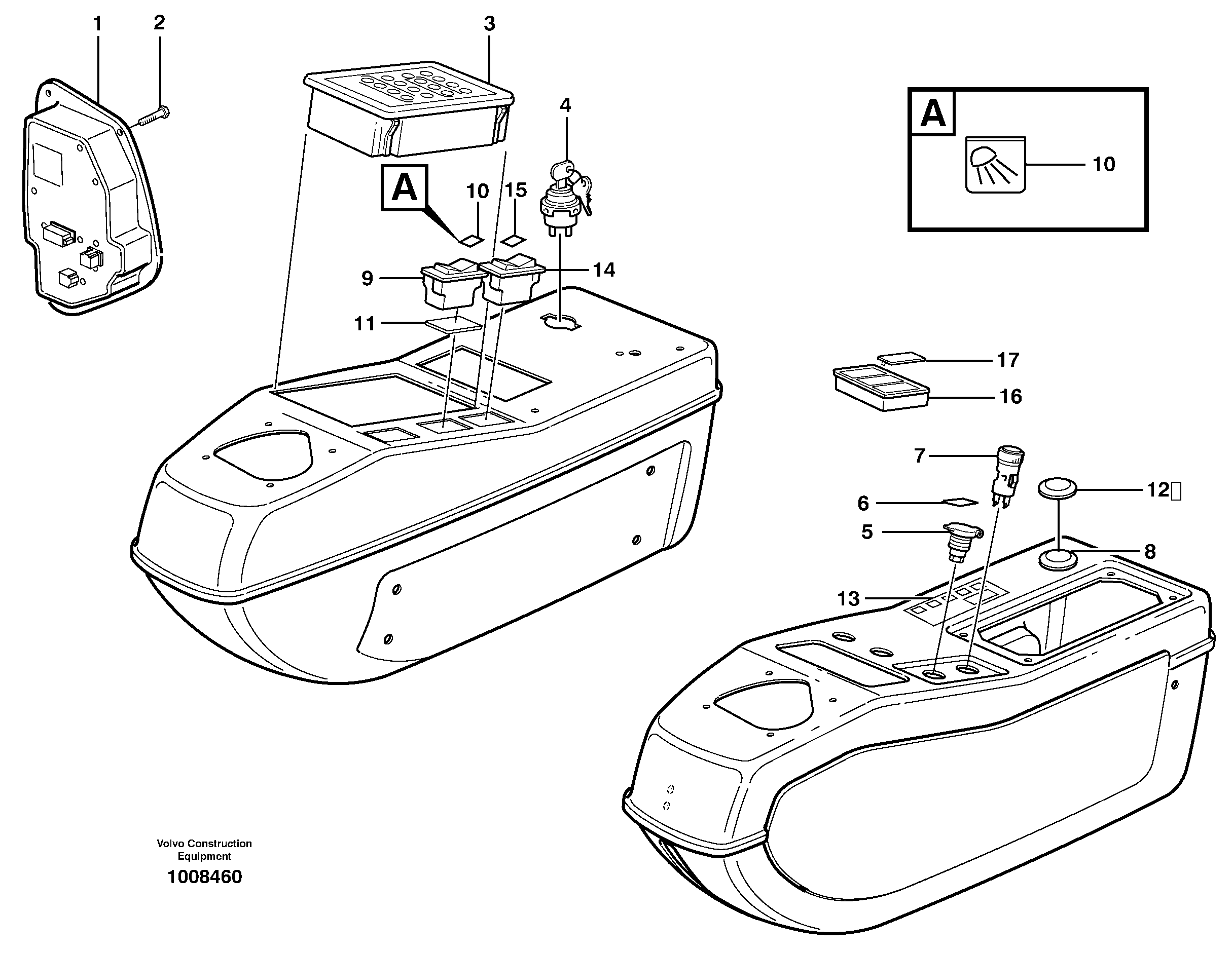 Rocker switch panel, Rh. Lh — volvo parts diagram
