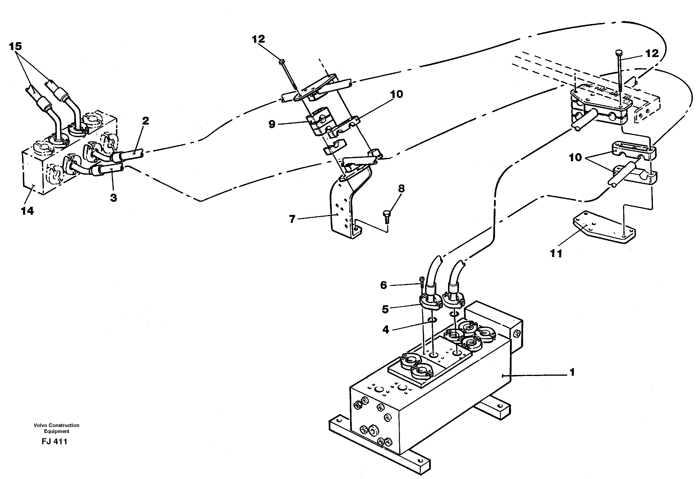 Hydraulic system, dipper arm — volvo parts diagram