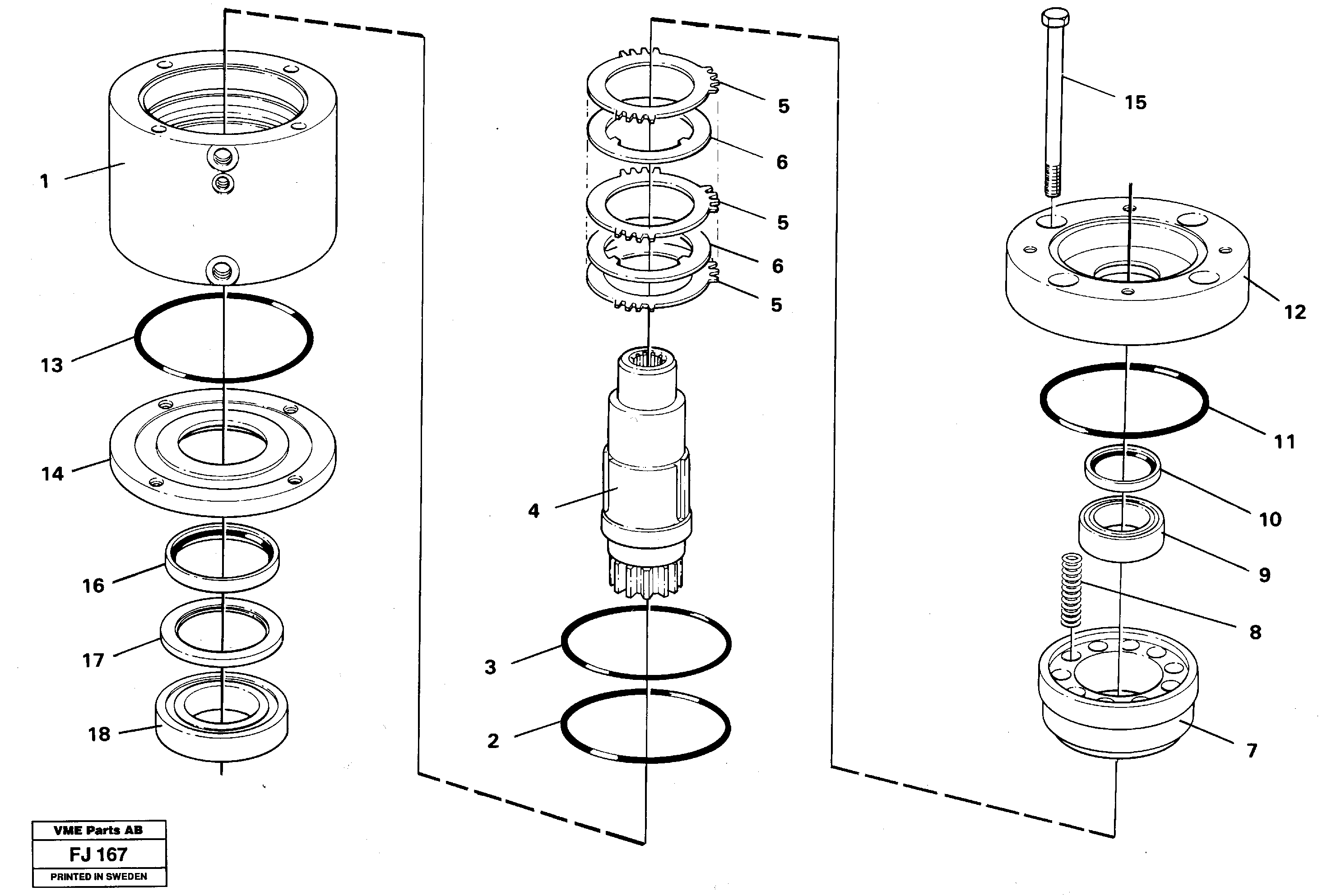 Slewing brake — volvo parts diagram