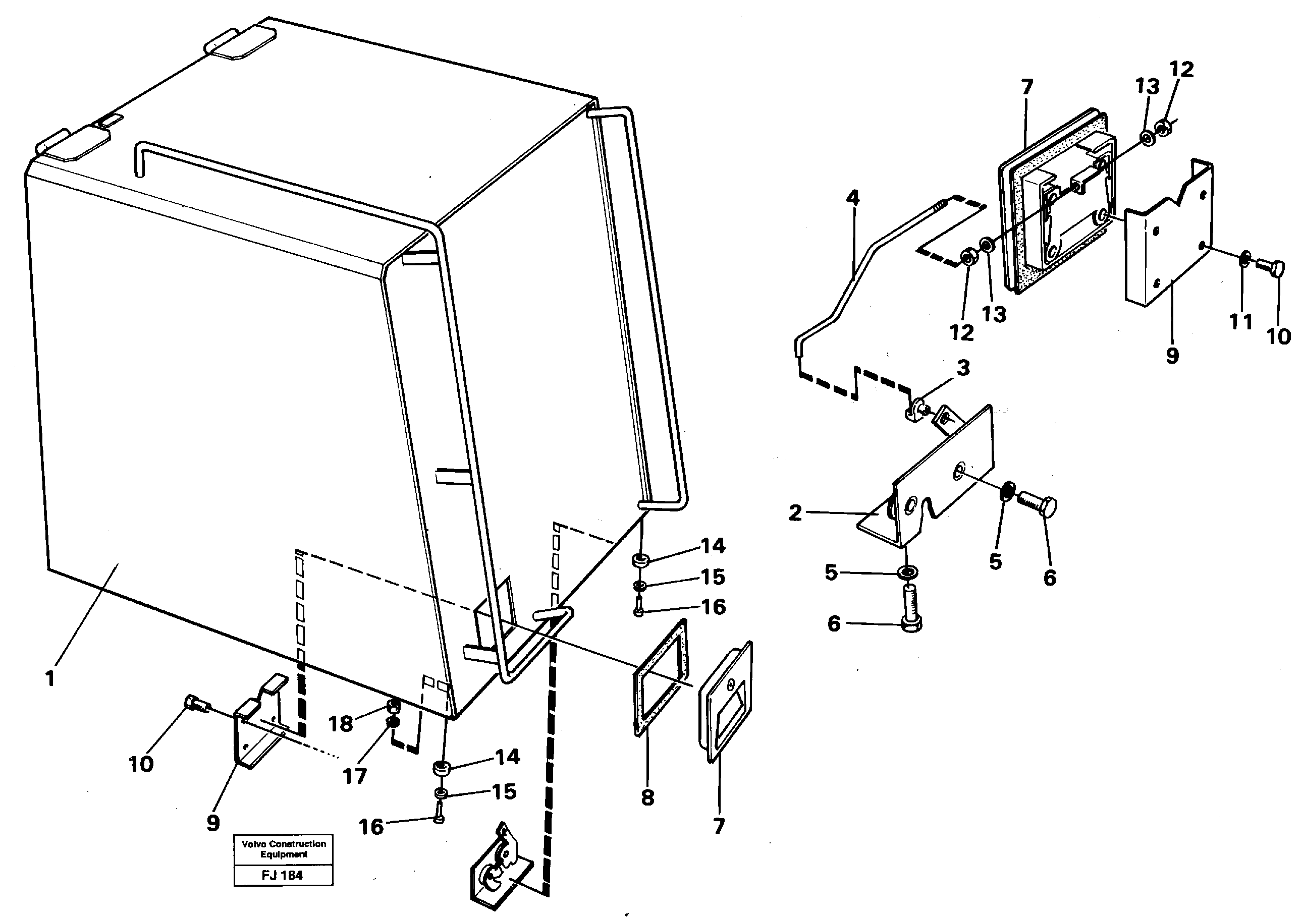 Casing over battery — volvo parts diagram