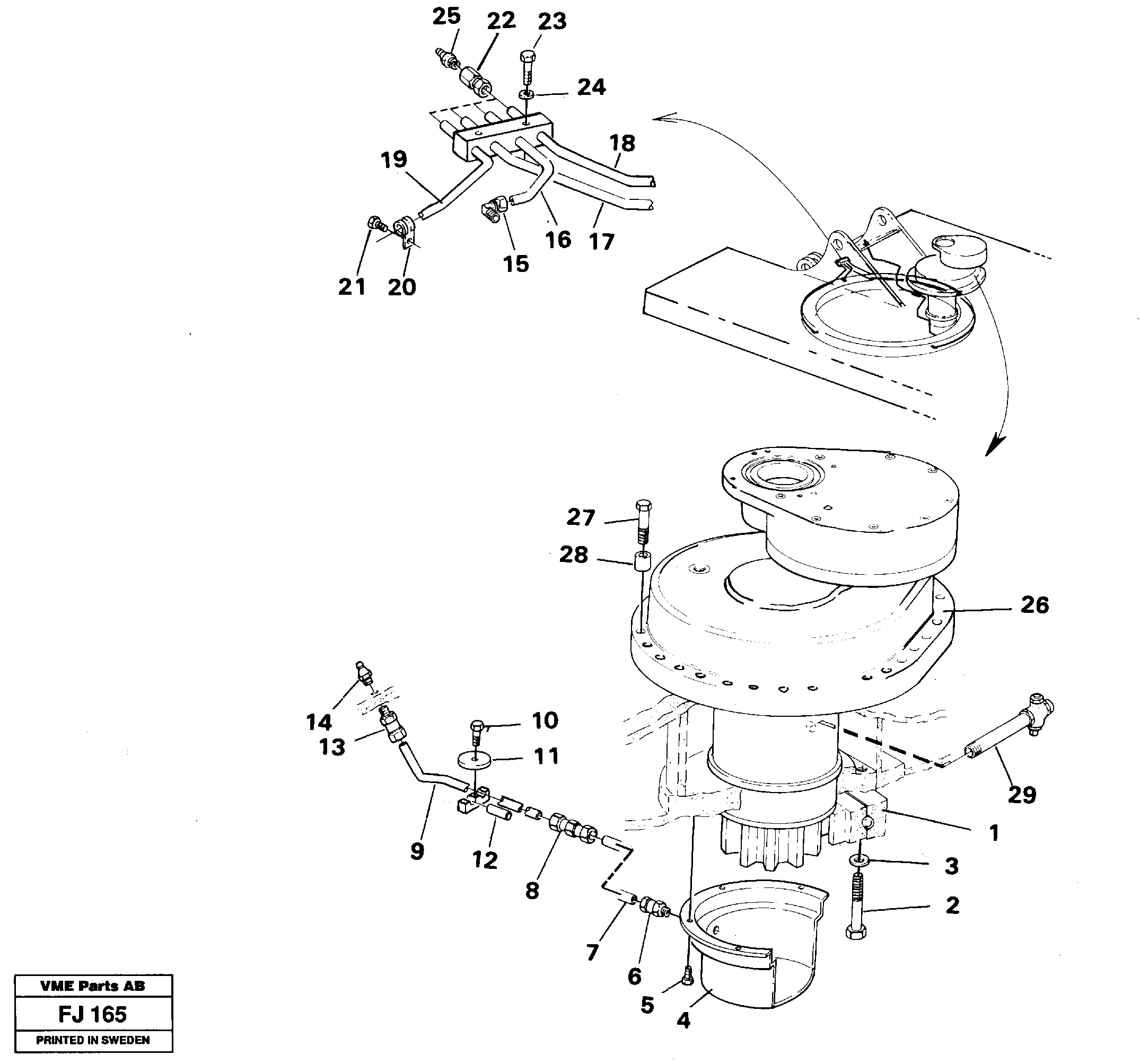 Superstructure with slew transmission — volvo parts diagram