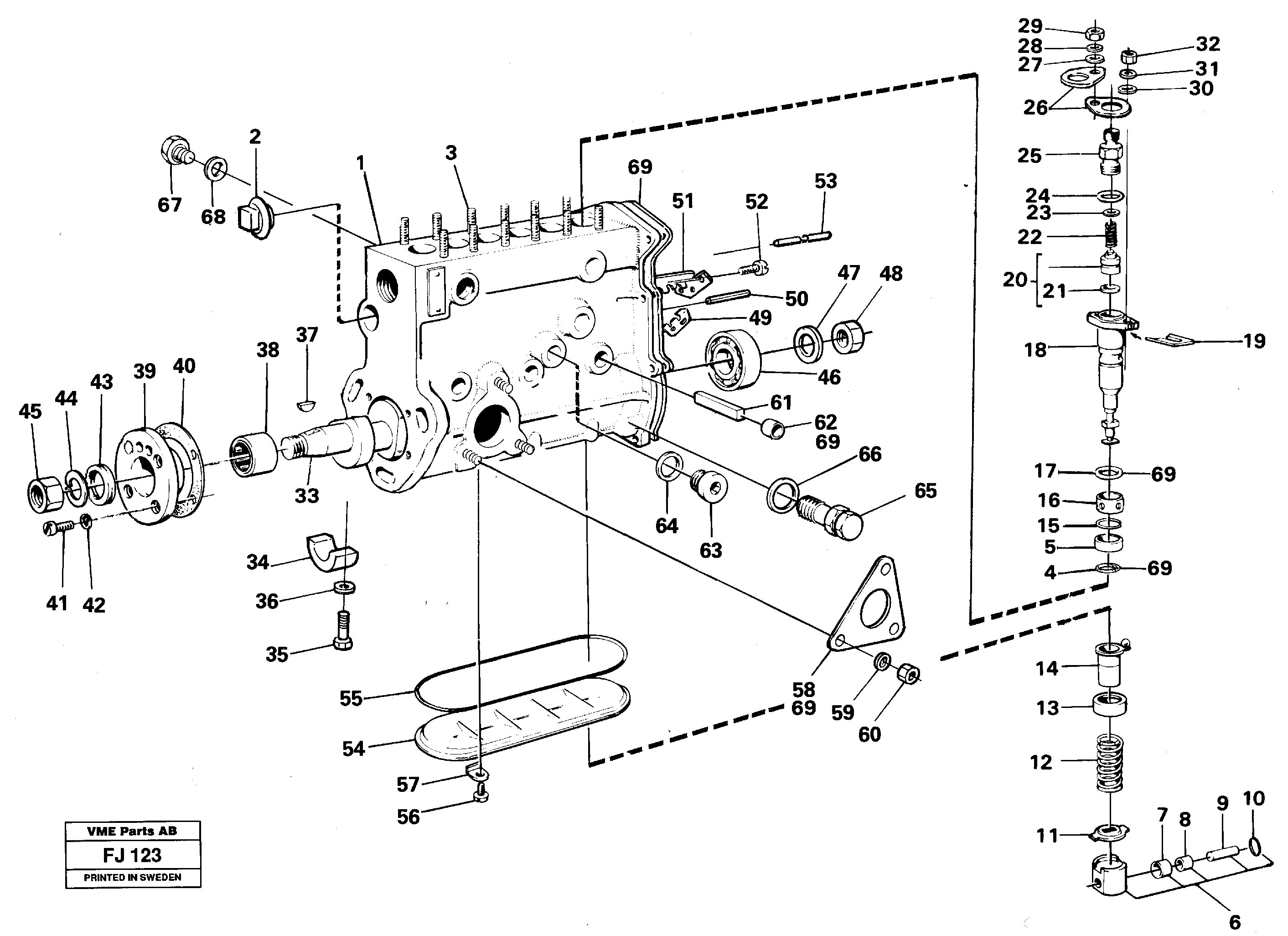Injection pump  TD 61 GE — volvo parts diagram