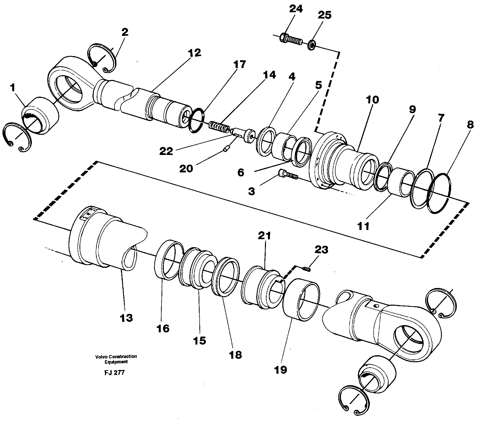 Dipper arm cylinder — volvo parts diagram