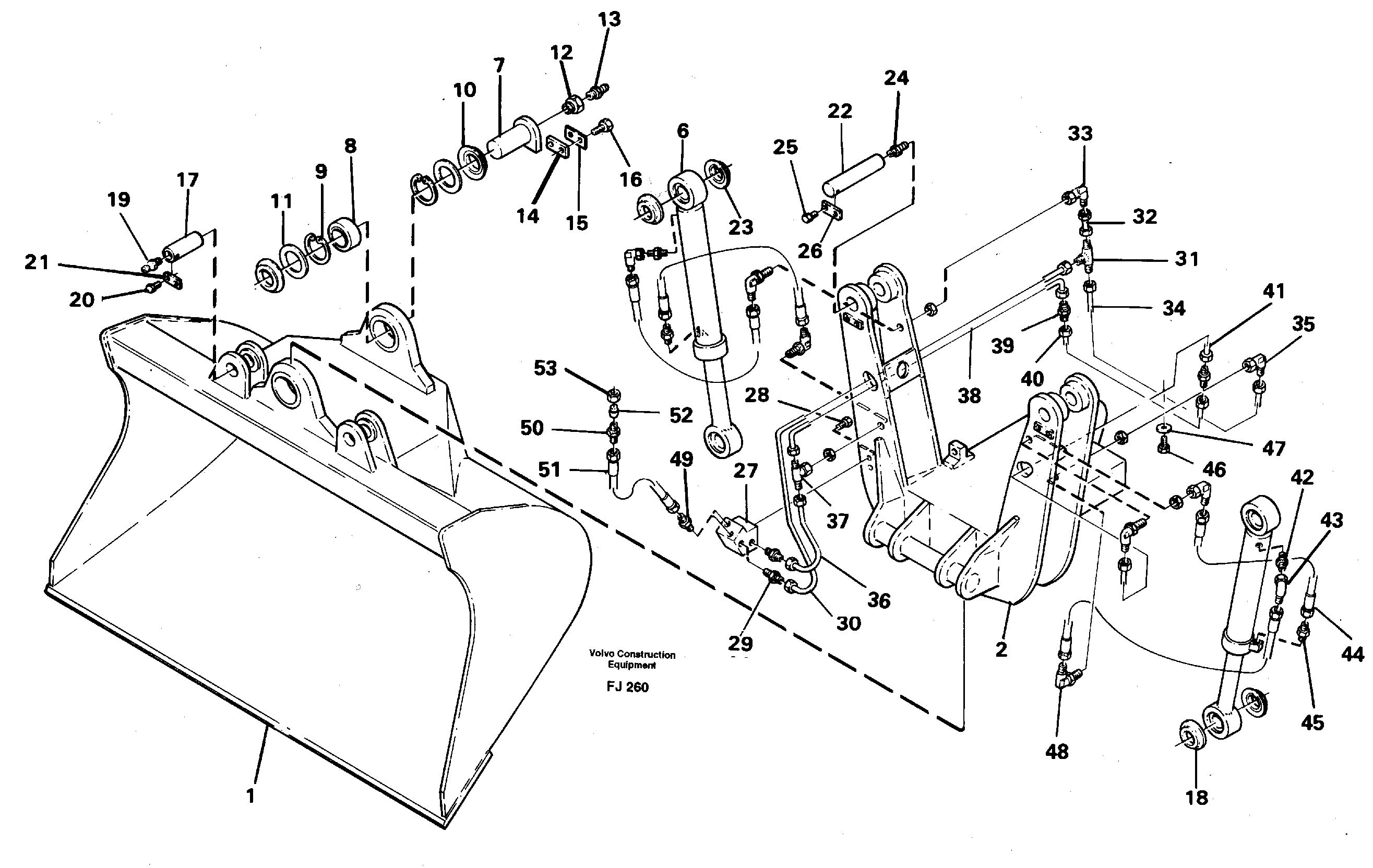 Articulated slope buckets — volvo parts diagram