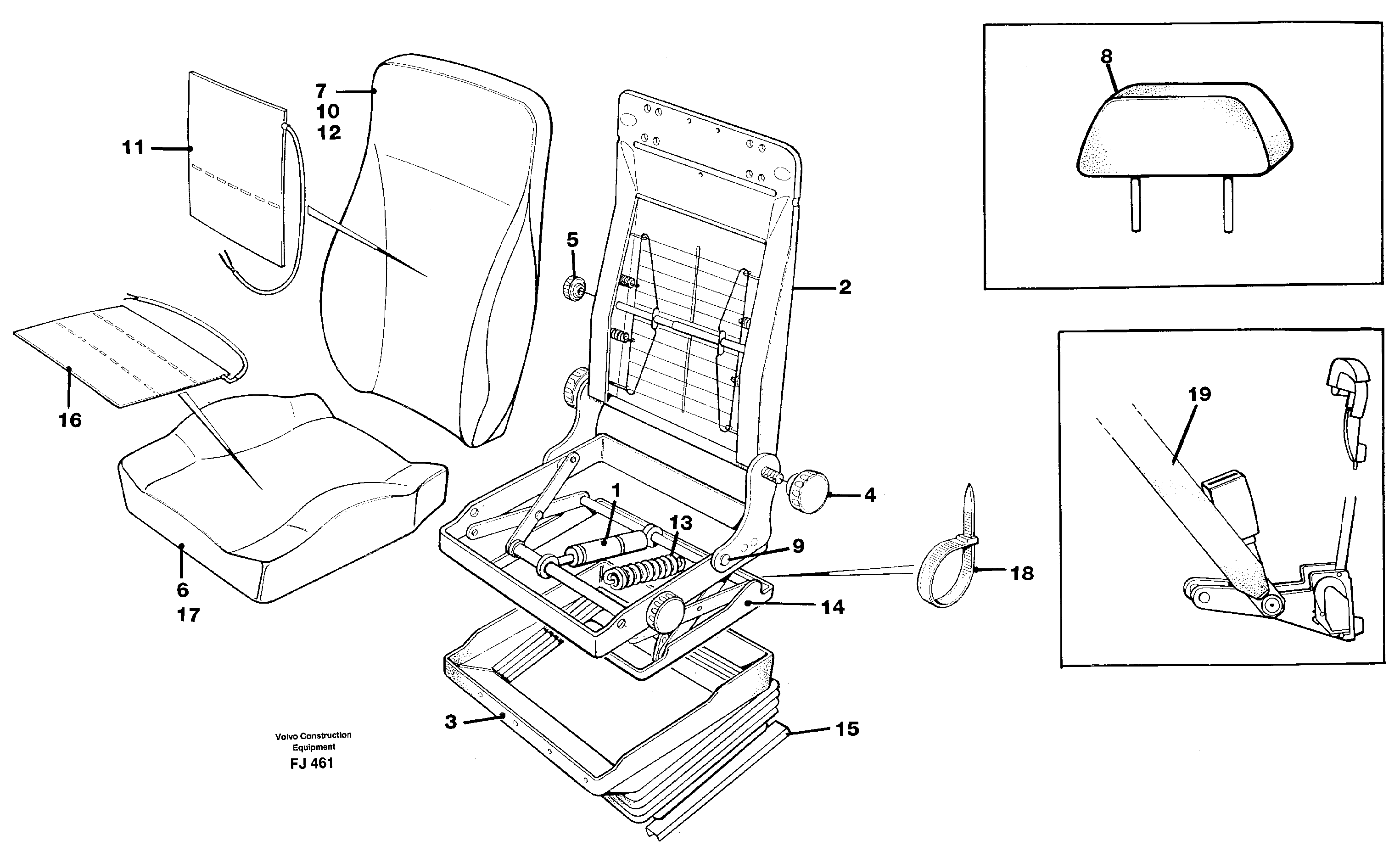 Operator's seat Be-ge  SER NO 2331- — volvo parts diagram