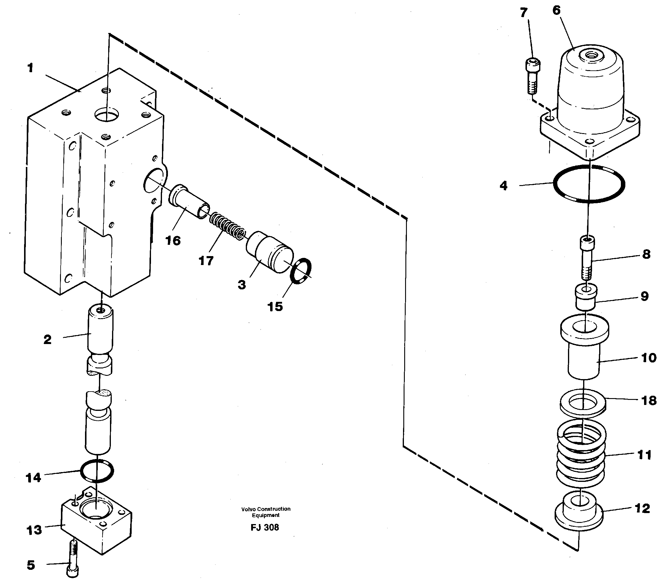 Four-way valve, dipper secondary — volvo parts diagram
