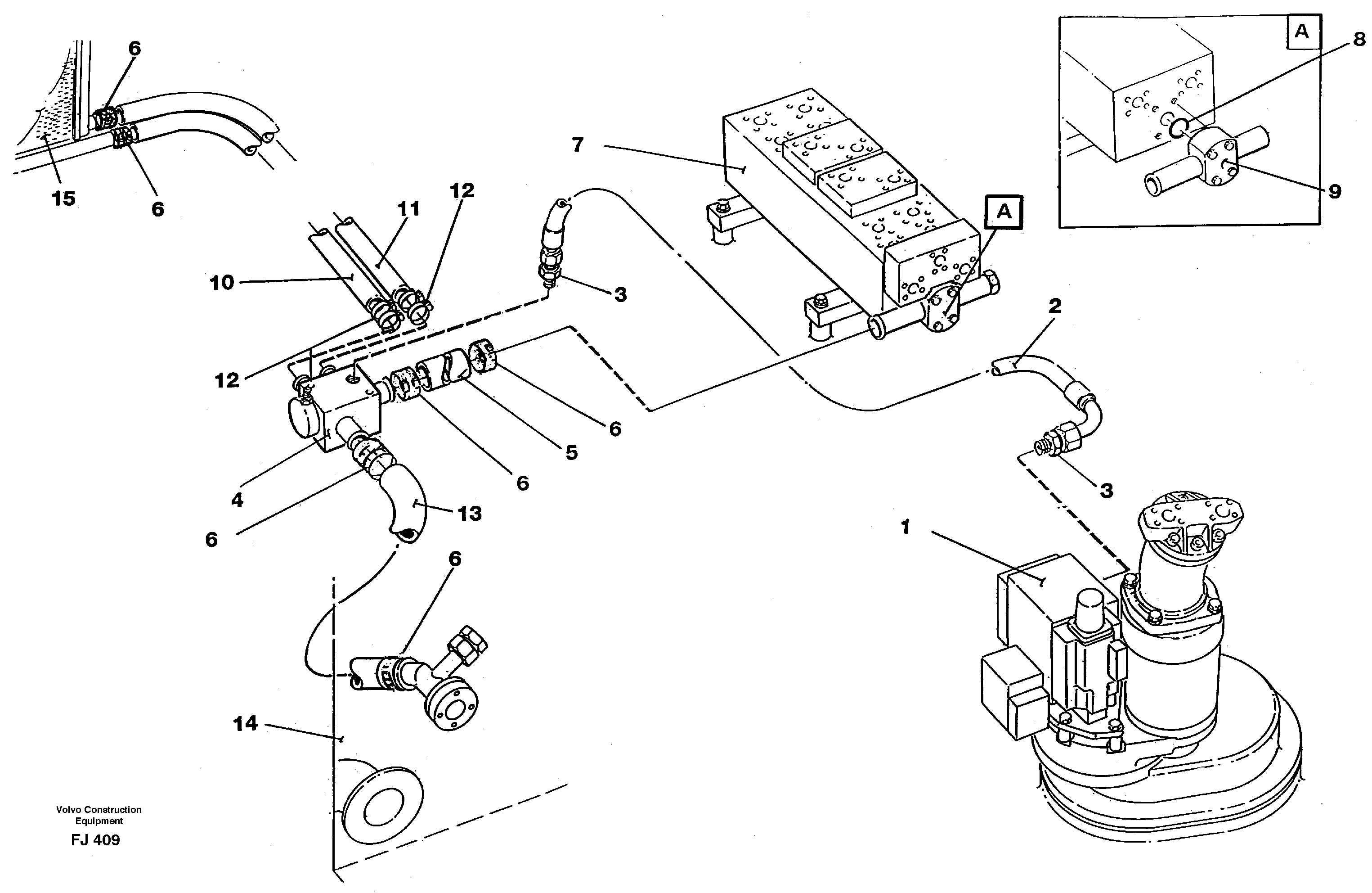 Hydraulic system, return lines — volvo parts diagram