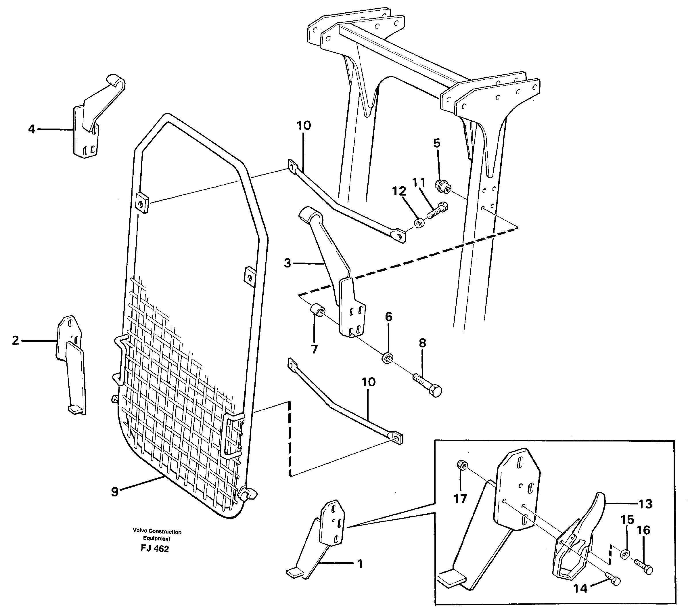 Windscreen protection incl. roof guard  14260384   14262776 — volvo parts diagram