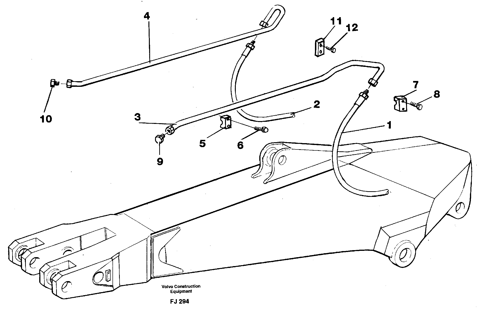 Hammer hydraulics on dipper arm, 2.00 m, 2.40 m, 2.80 m. — volvo parts diagram