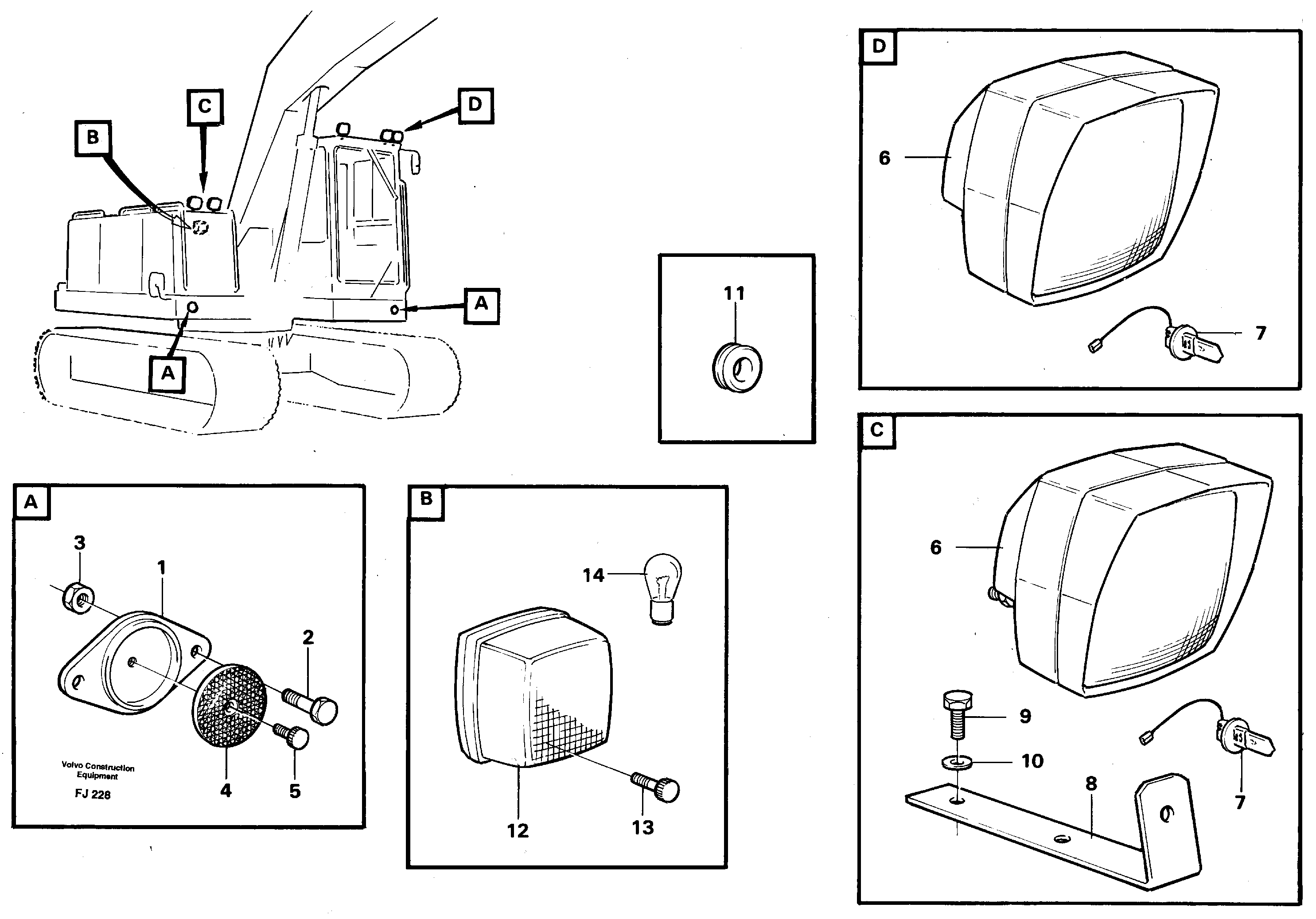 Lighting, front — volvo parts diagram