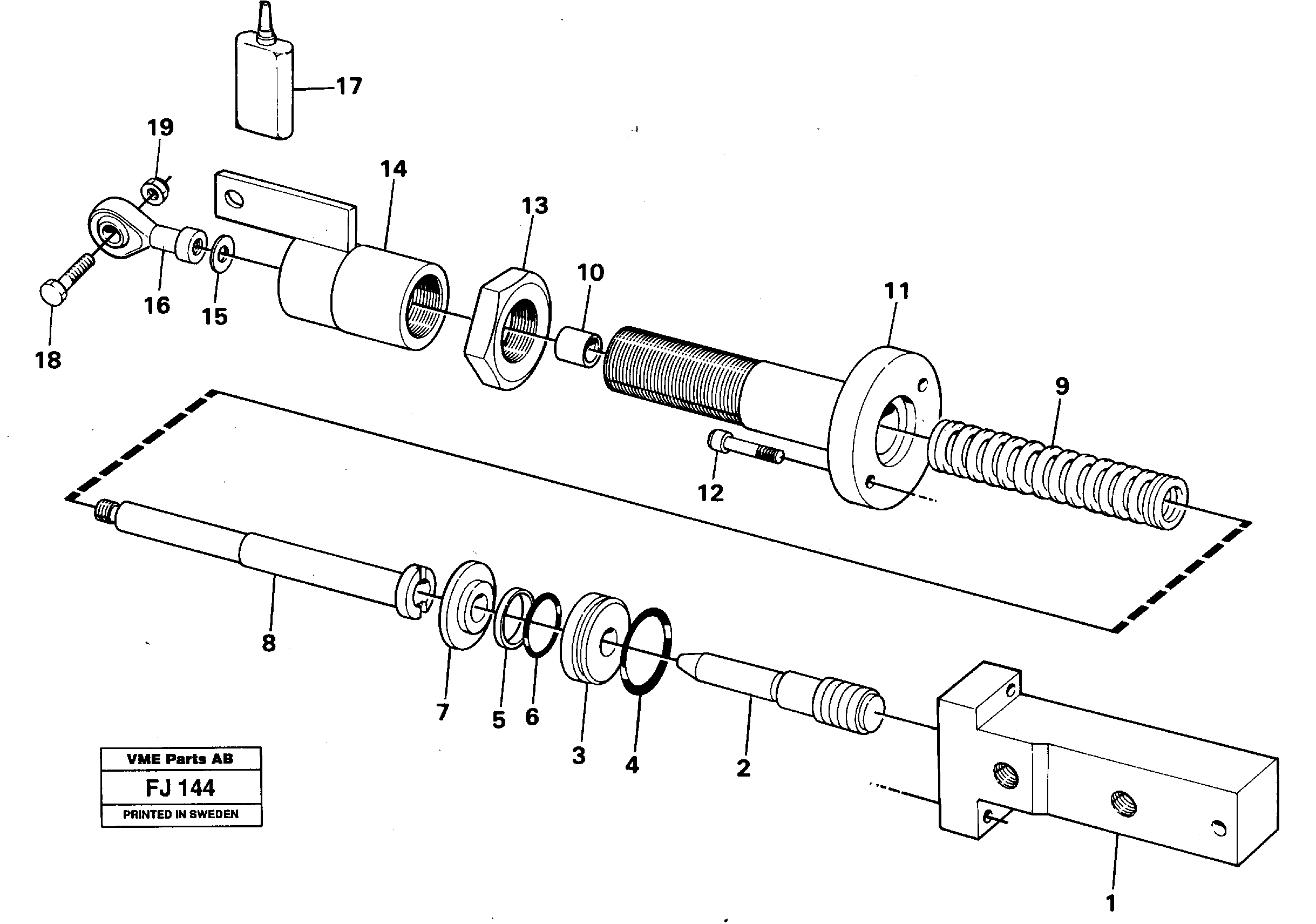 Hydraulic cylinder — volvo parts diagram