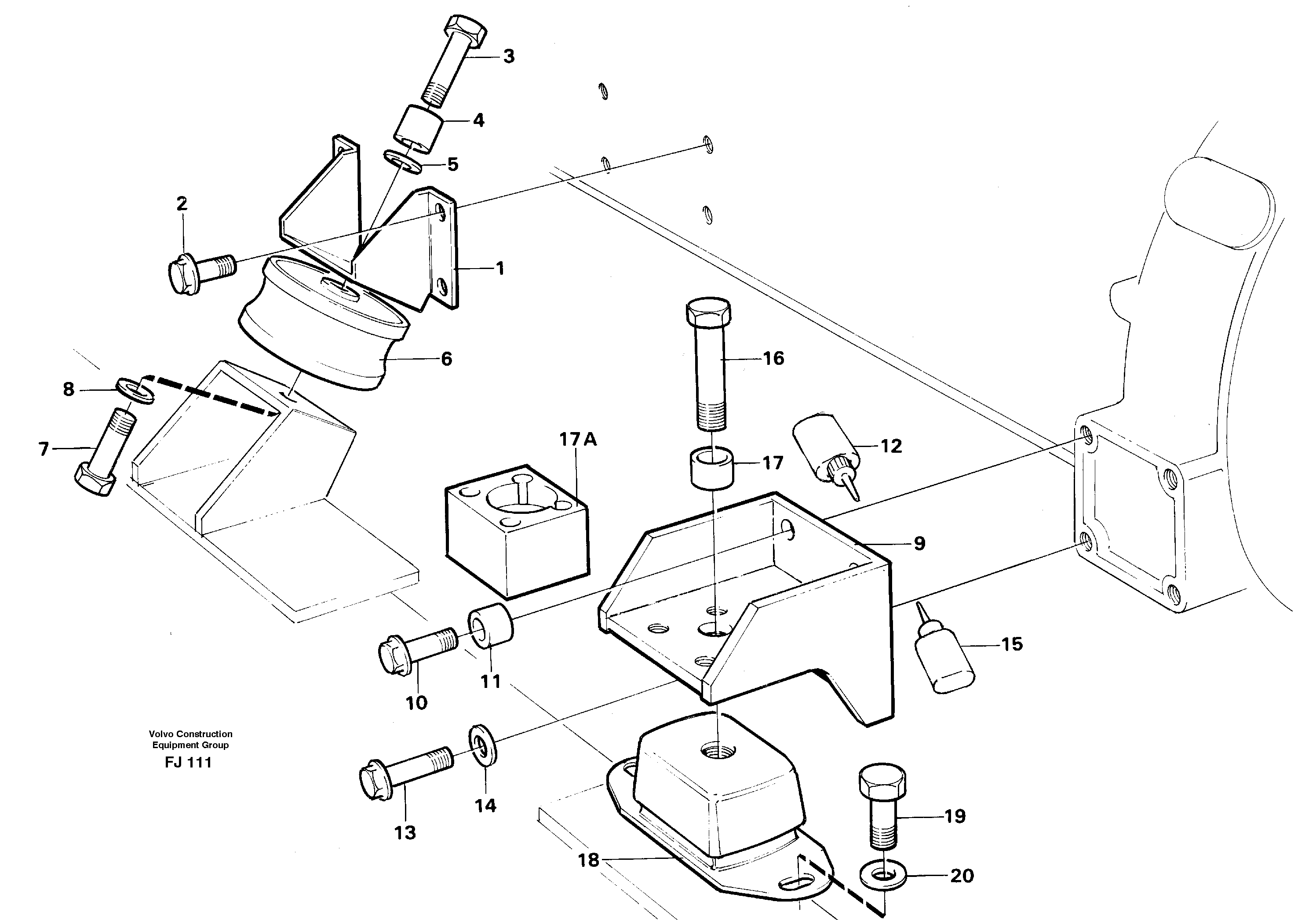 Engine mounting  TD 61 GE — volvo parts diagram