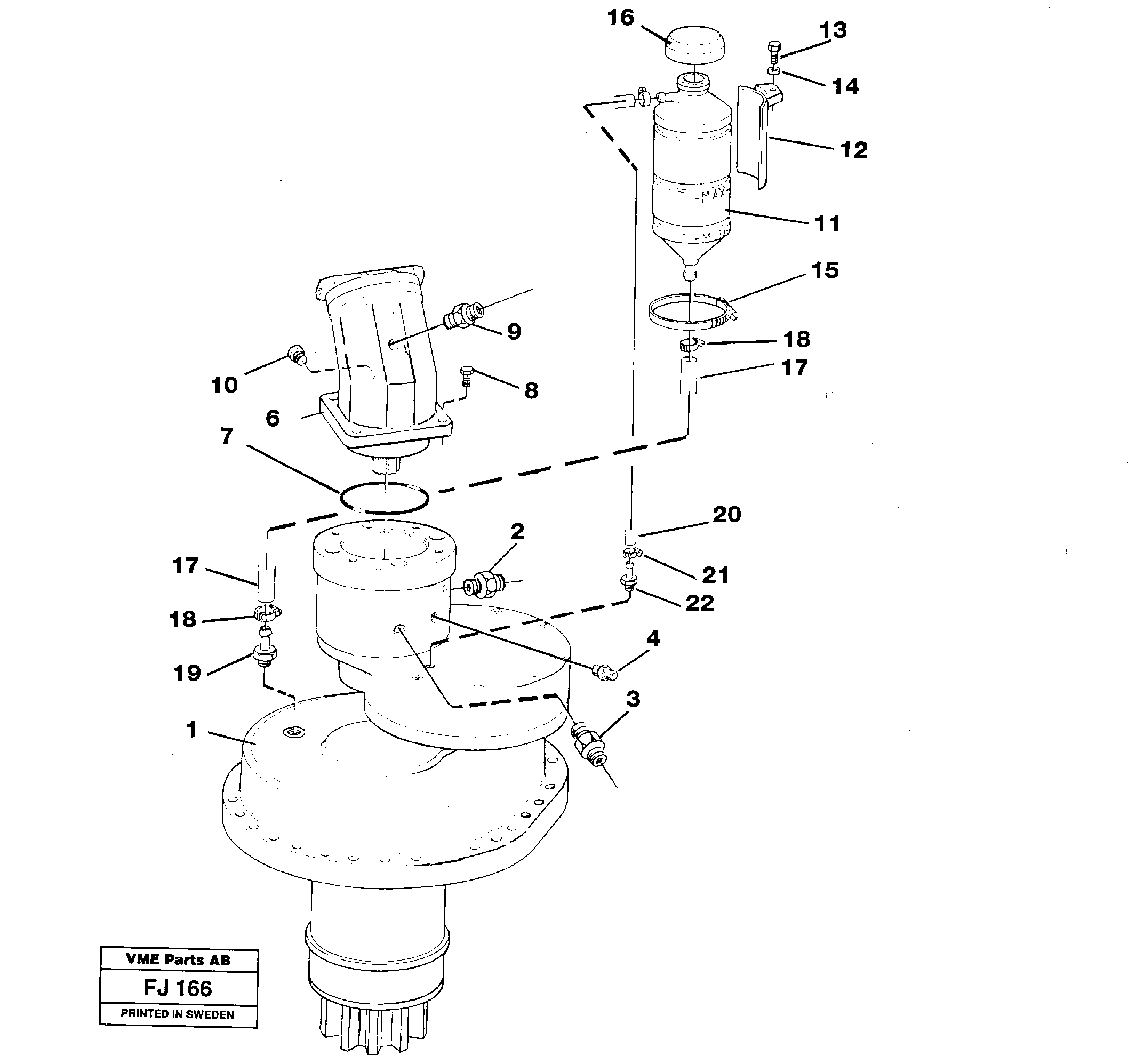 Slewing gear box, compl. — volvo parts diagram